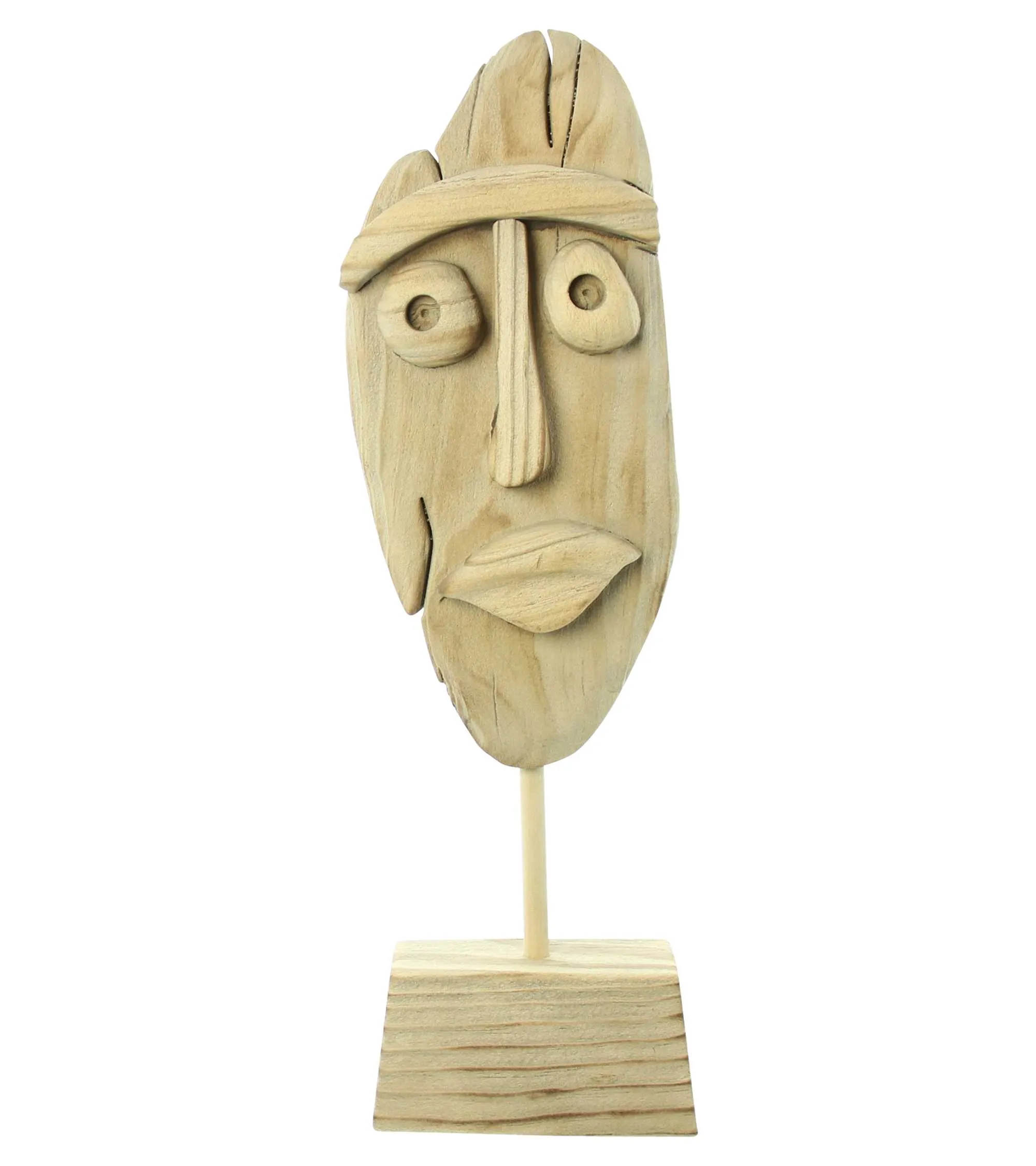 Holzdeko "Gesicht"  im Frank Flechtwaren Online Shop für Deko- und Wohnaccessoires kaufen