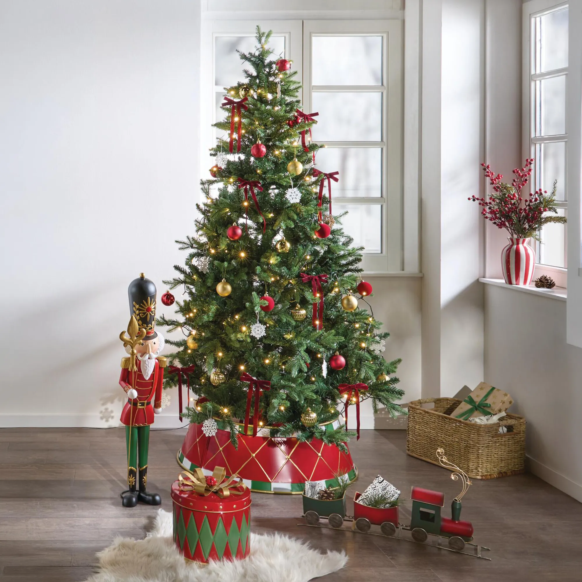 Christbaumkugel "Gold &amp; Red", 30er Set  im Frank Flechtwaren Online Shop für Nostalgische Weihnachten kaufen