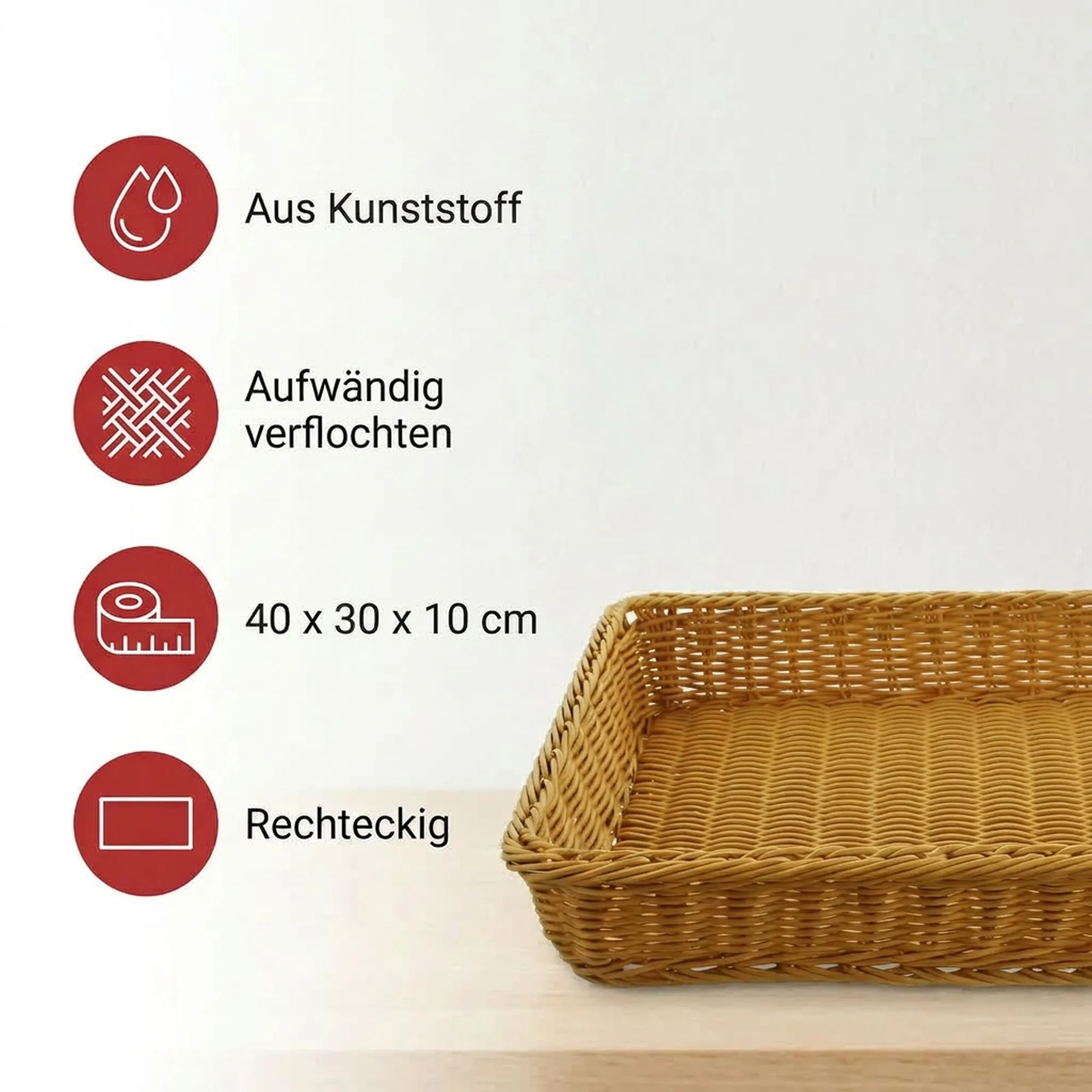 Auslagekorb "Poly", 30 x 40 x 10 cm  im Frank Flechtwaren Online Shop für Badezimmer kaufen
