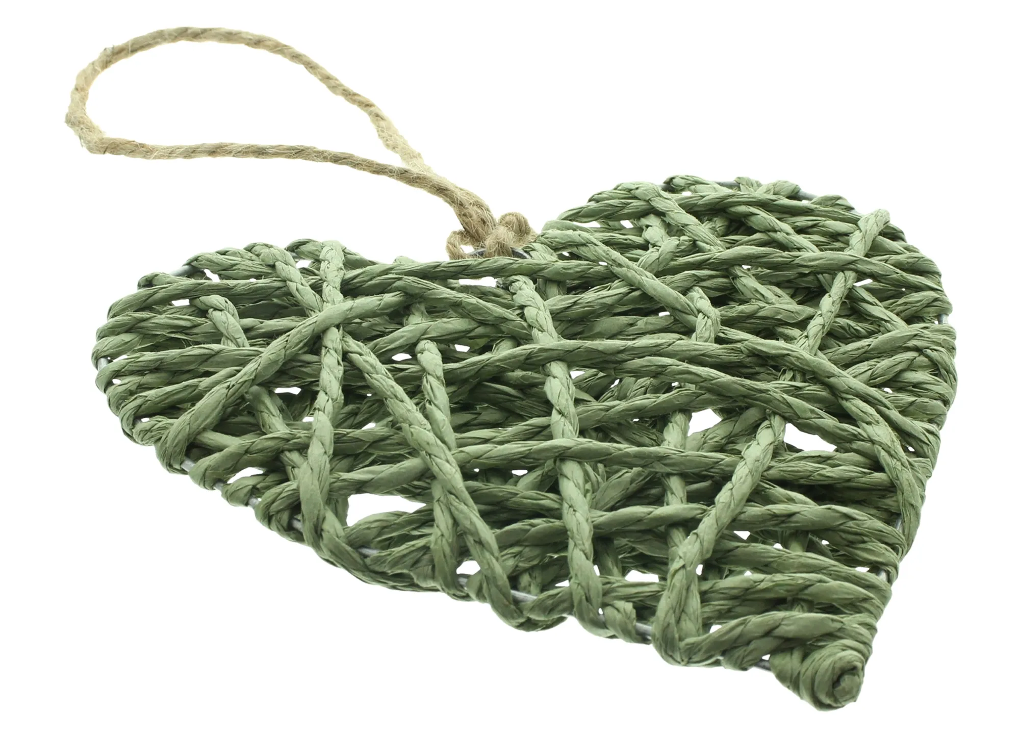 Herzhänger "Olivgrün", 4er Set  im Frank Flechtwaren Online Shop für Dekohänger kaufen