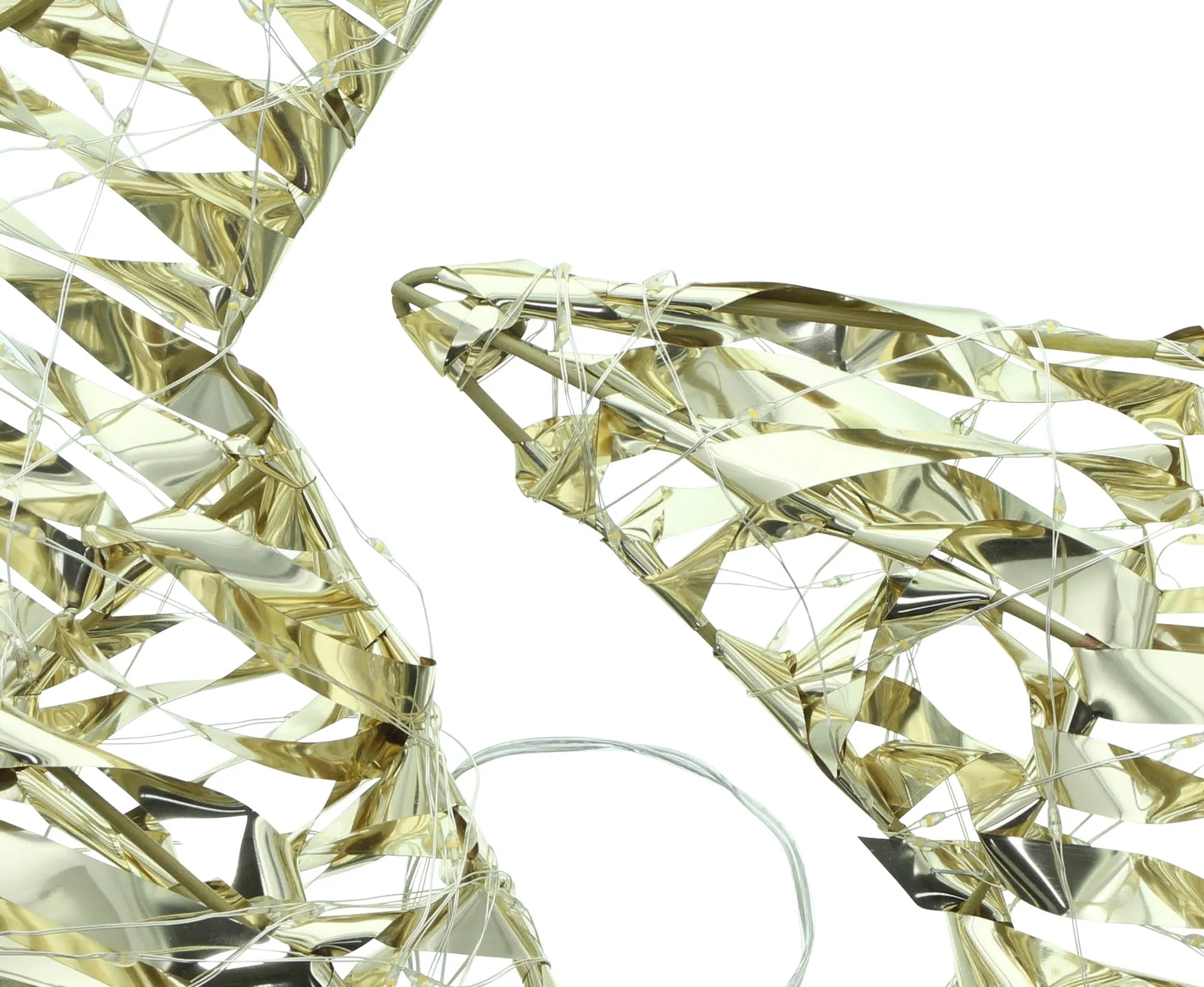 LED-Stern "Golden", 2er Set  im Frank Flechtwaren Online Shop für Gold &amp; Schwarz kaufen