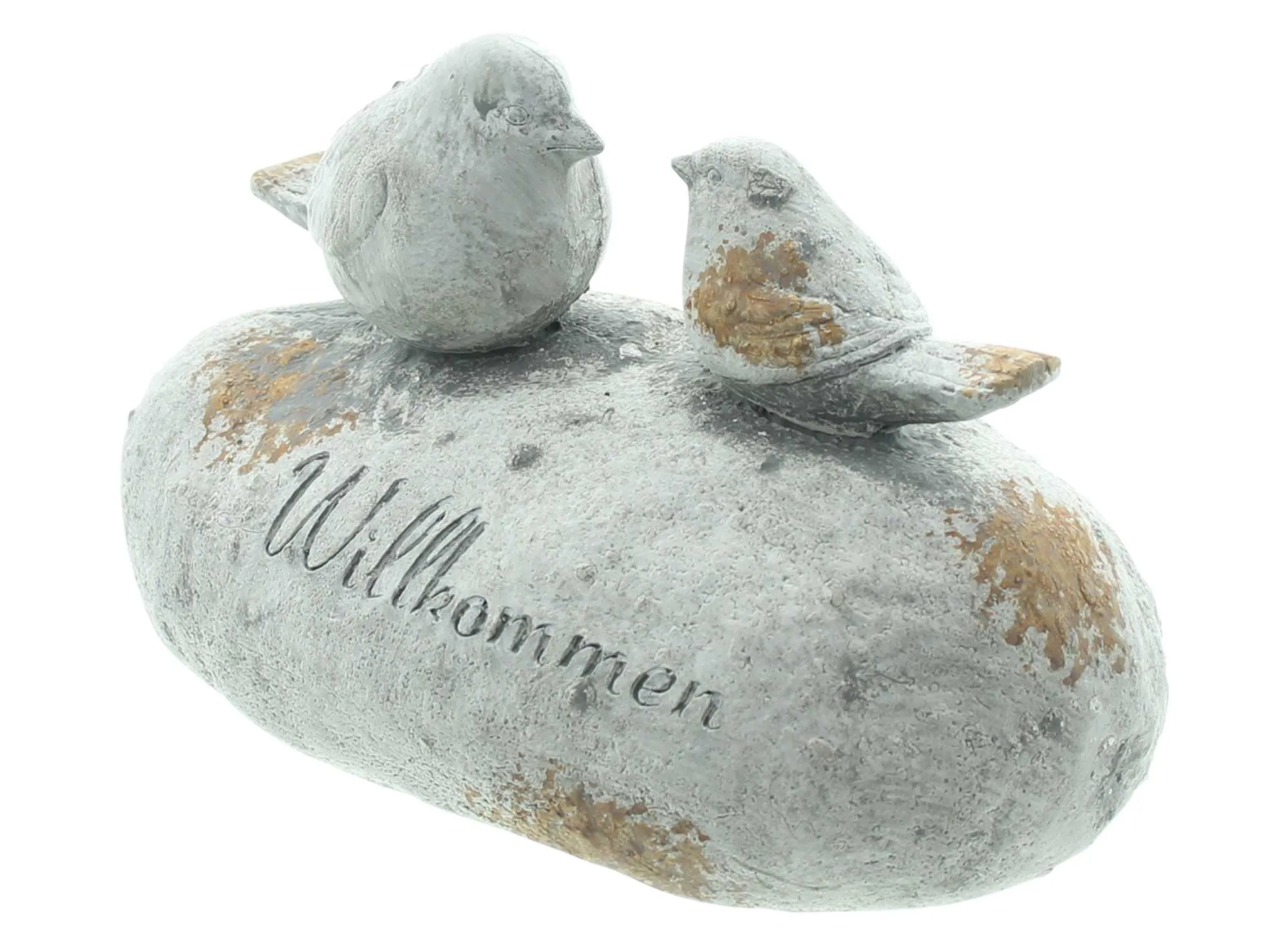 Dekostein "Willkommen"  im Frank Flechtwaren Online Shop für Bunter Ostergarten kaufen