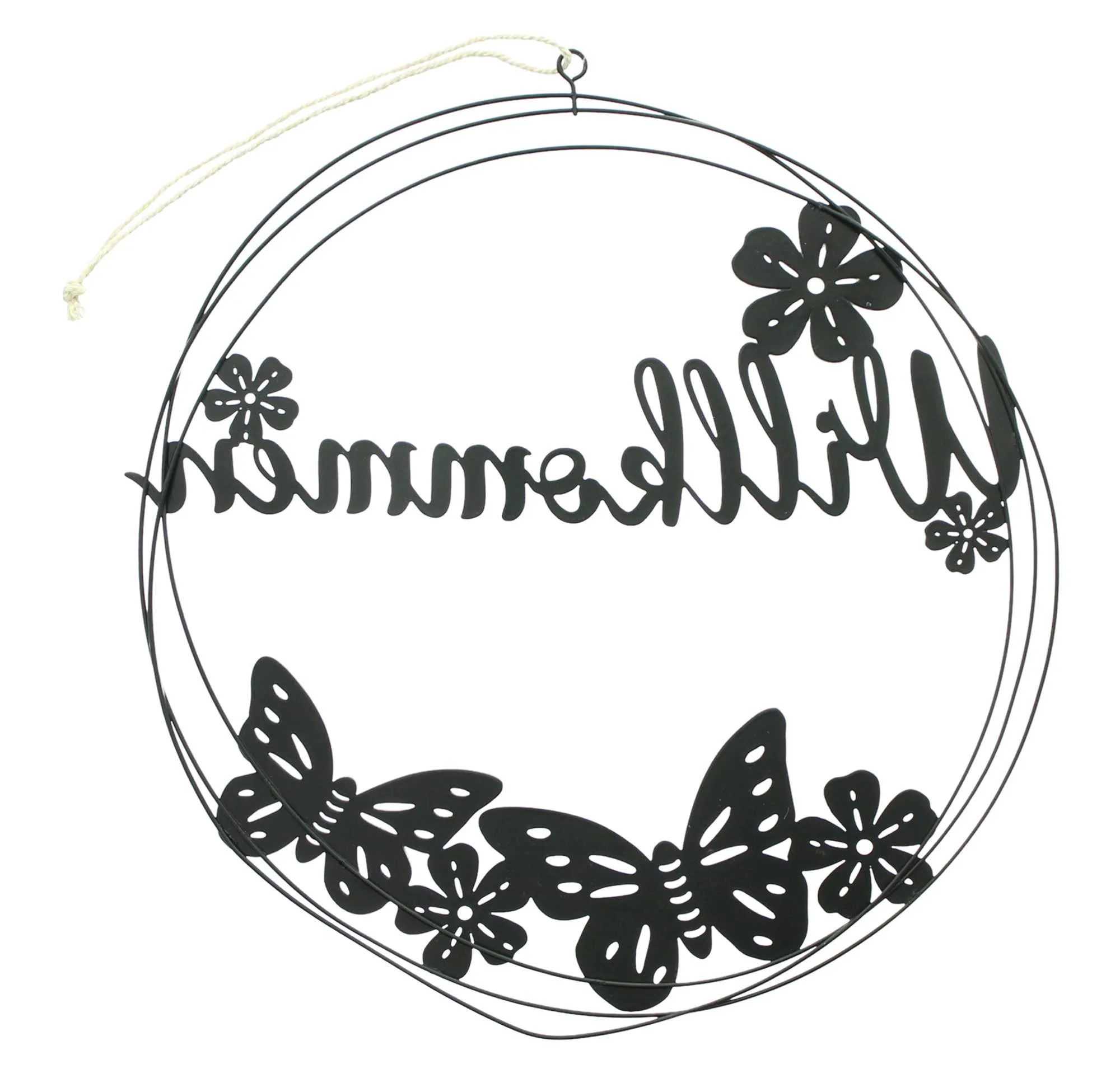 Metallring "Willkommen"  im Frank Flechtwaren Online Shop für Dekohänger kaufen