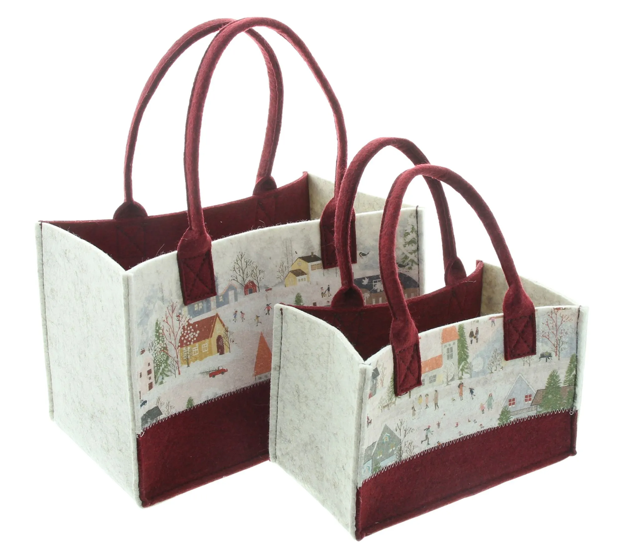 Tasche "Winter Wonderland", 2er Set  im Frank Flechtwaren Online Shop für Nostalgische Weihnachten kaufen