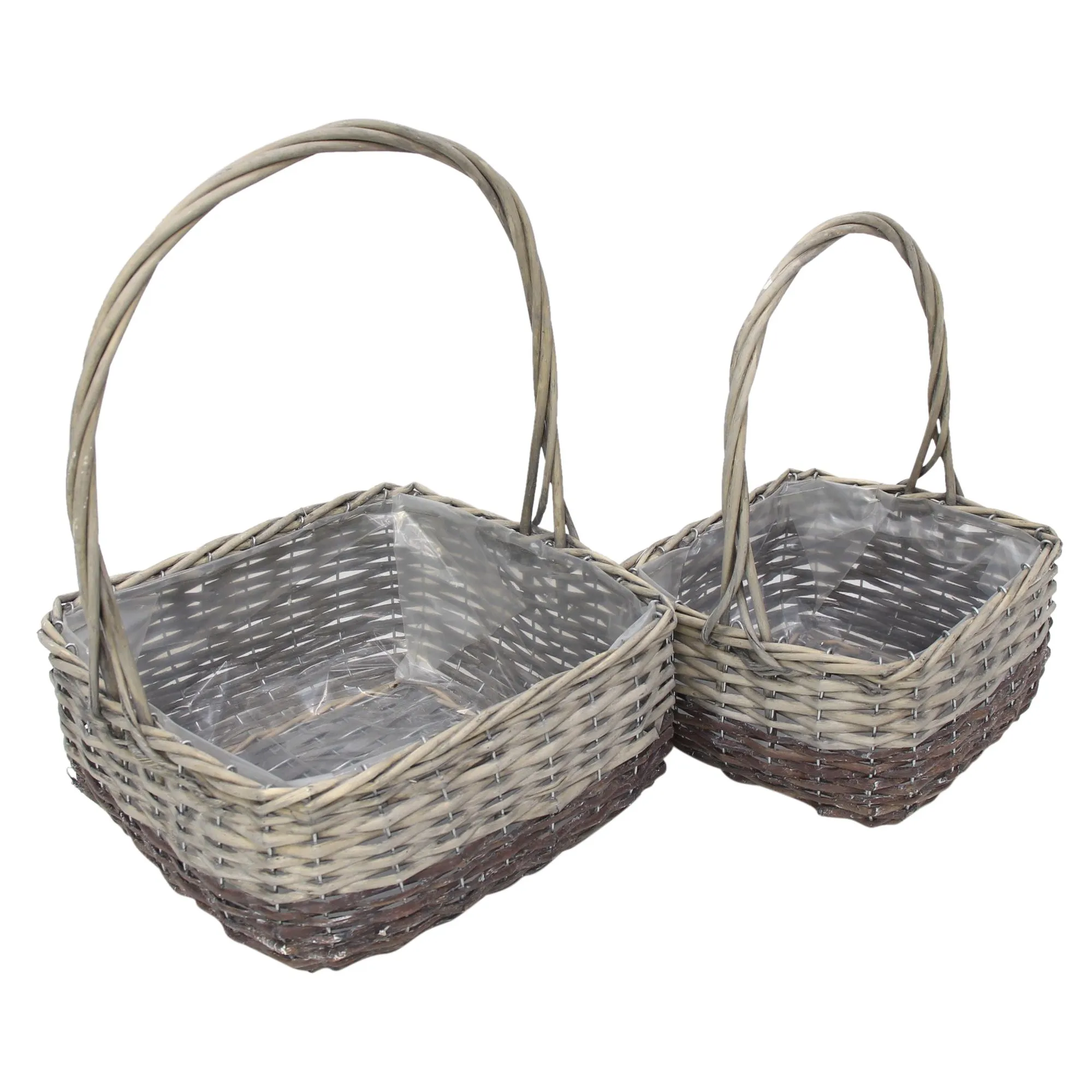 Pflanzkorb "Graue Weide", 2er Set  im Frank Flechtwaren Online Shop für Pflanzkörbe kaufen