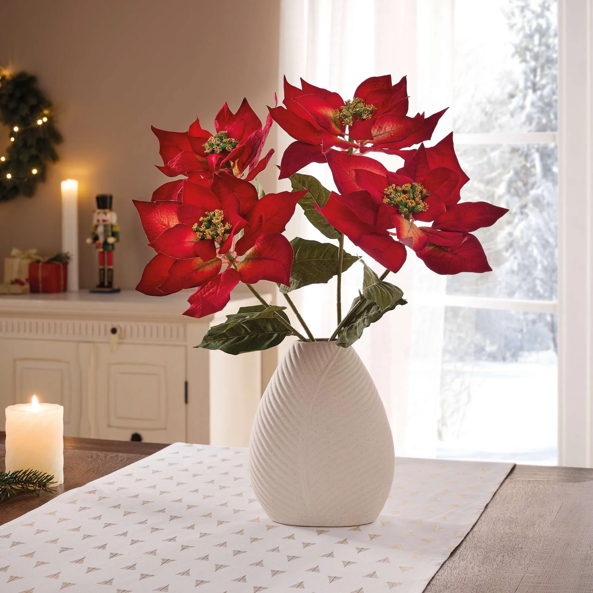 Kunstblume "Weihnachtsstern", 2er Set  im Frank Flechtwaren Online Shop kaufen