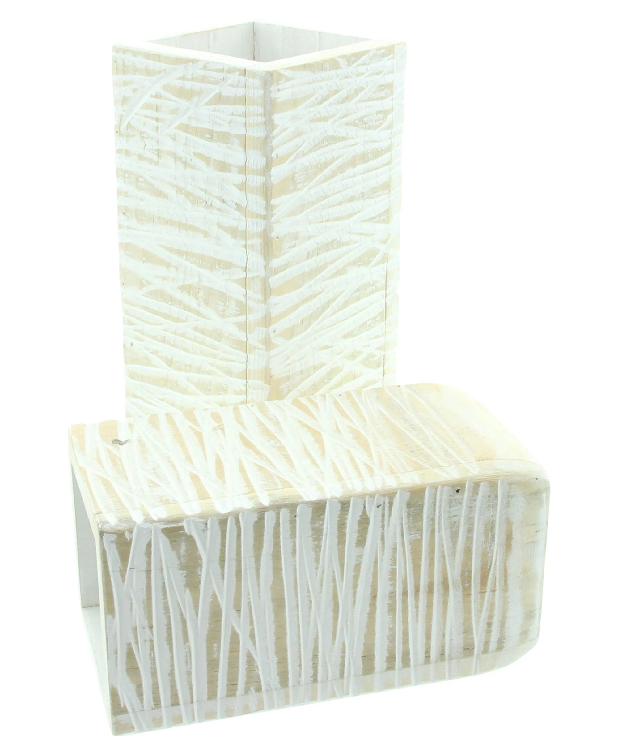 Dekovase "White Shabby", 2er Set  im Frank Flechtwaren Online Shop für Sale-Deko kaufen