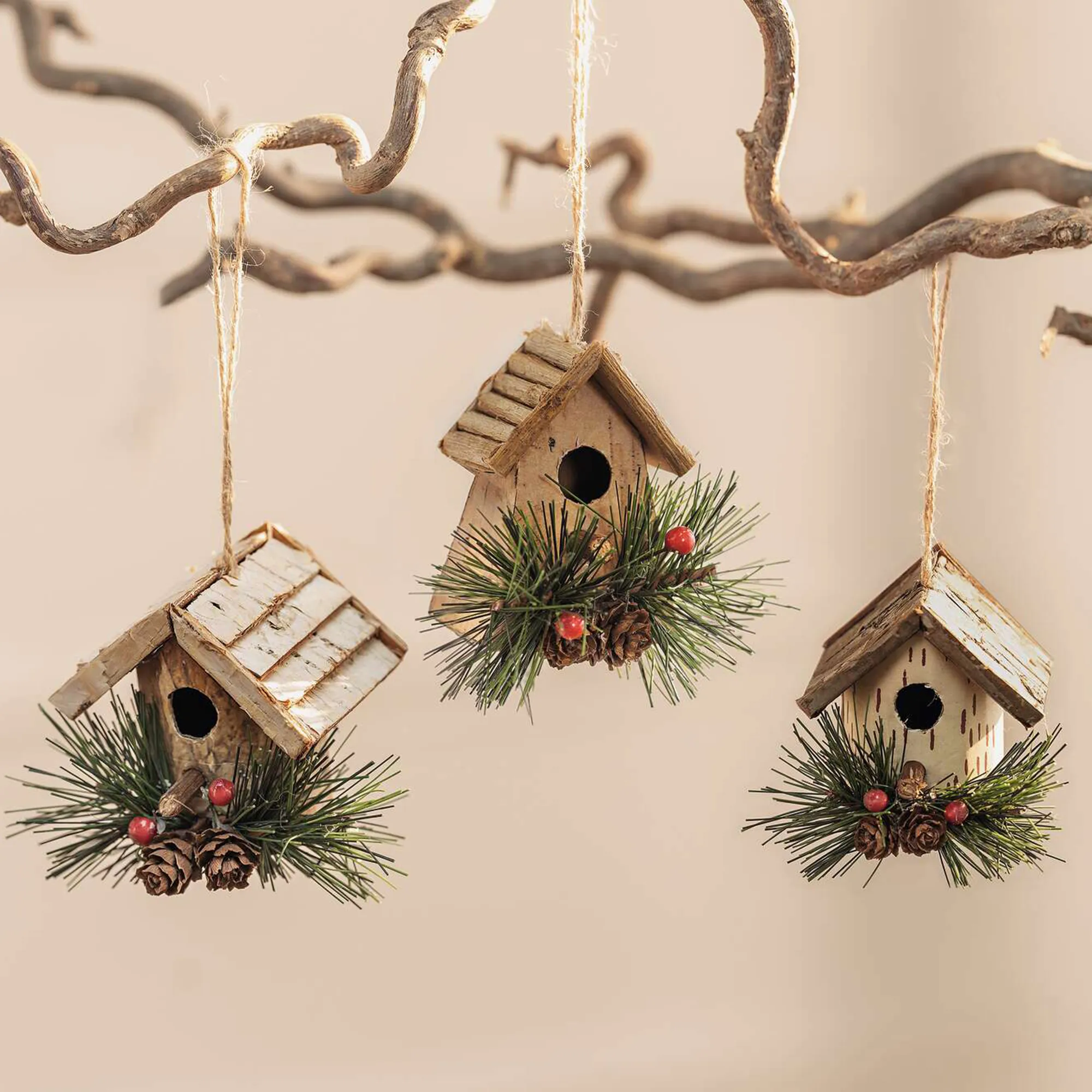 Hänger "Vogelhäuschen", 3er Set  im Frank Flechtwaren Online Shop kaufen