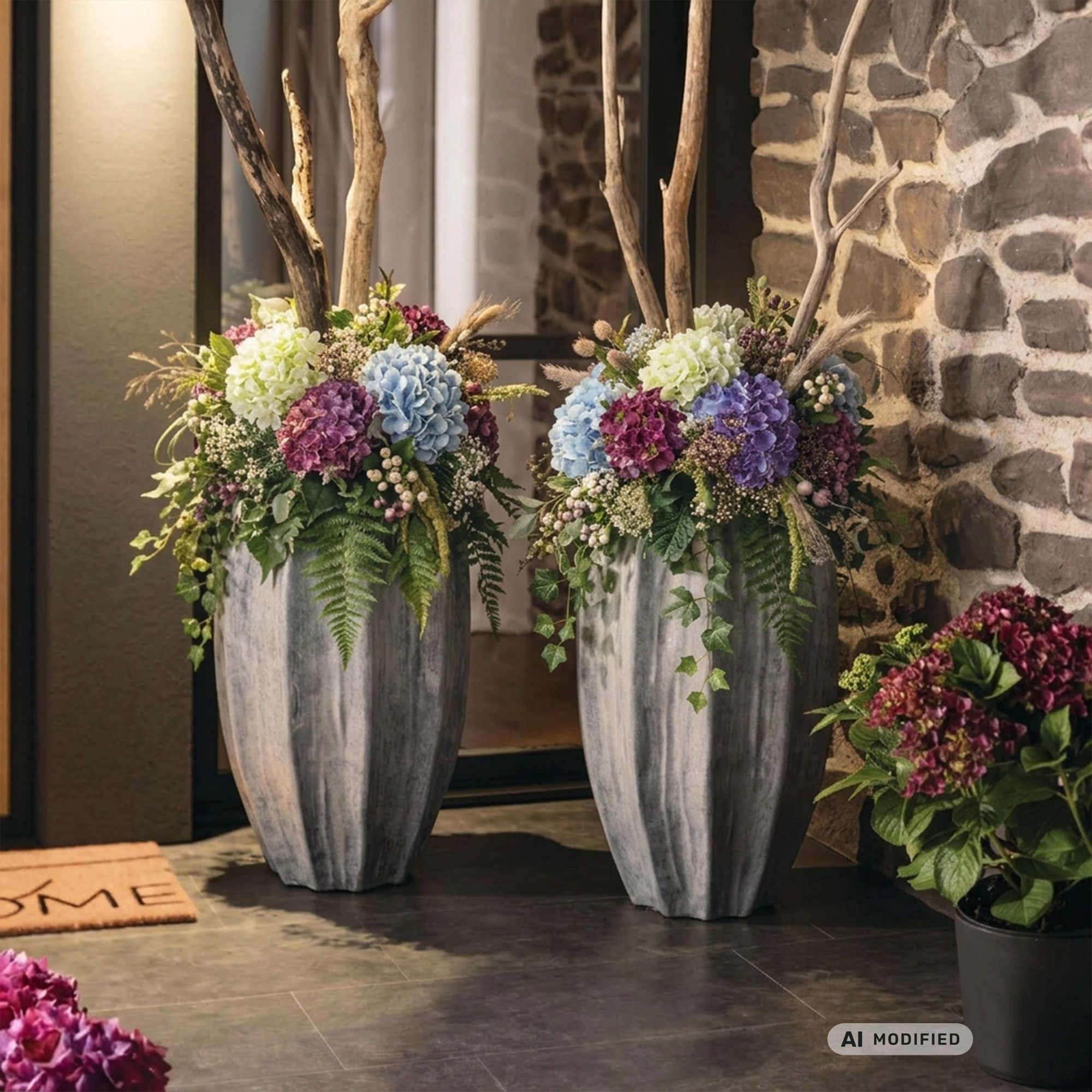 Kunstblume "Blaue Hortensie"  im Frank Flechtwaren Online Shop für Kunstpflanzen kaufen
