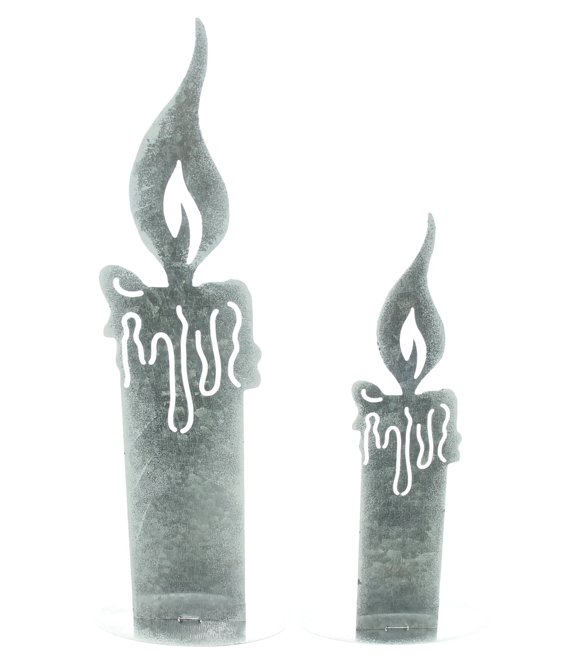 Kerze "Silber", 2er Set  im Frank Flechtwaren Online Shop für Weihnachtliche Dekofiguren kaufen