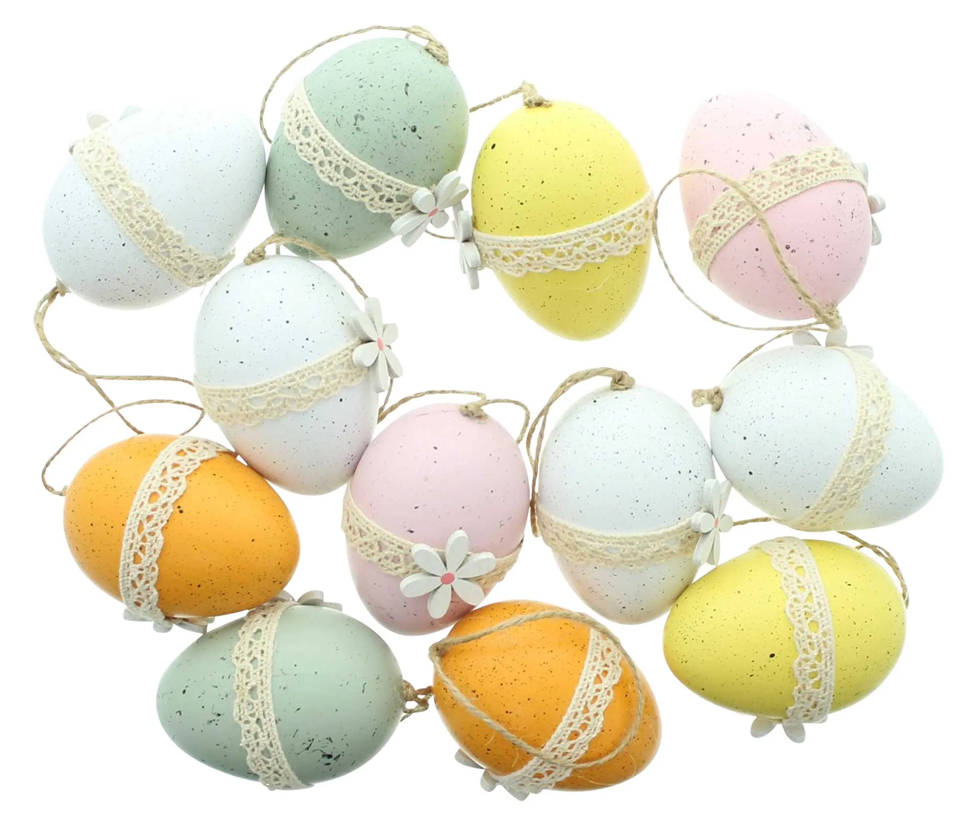 Deko-Ei "Blüte", 12er Set  im Frank Flechtwaren Online Shop für Ostereier kaufen