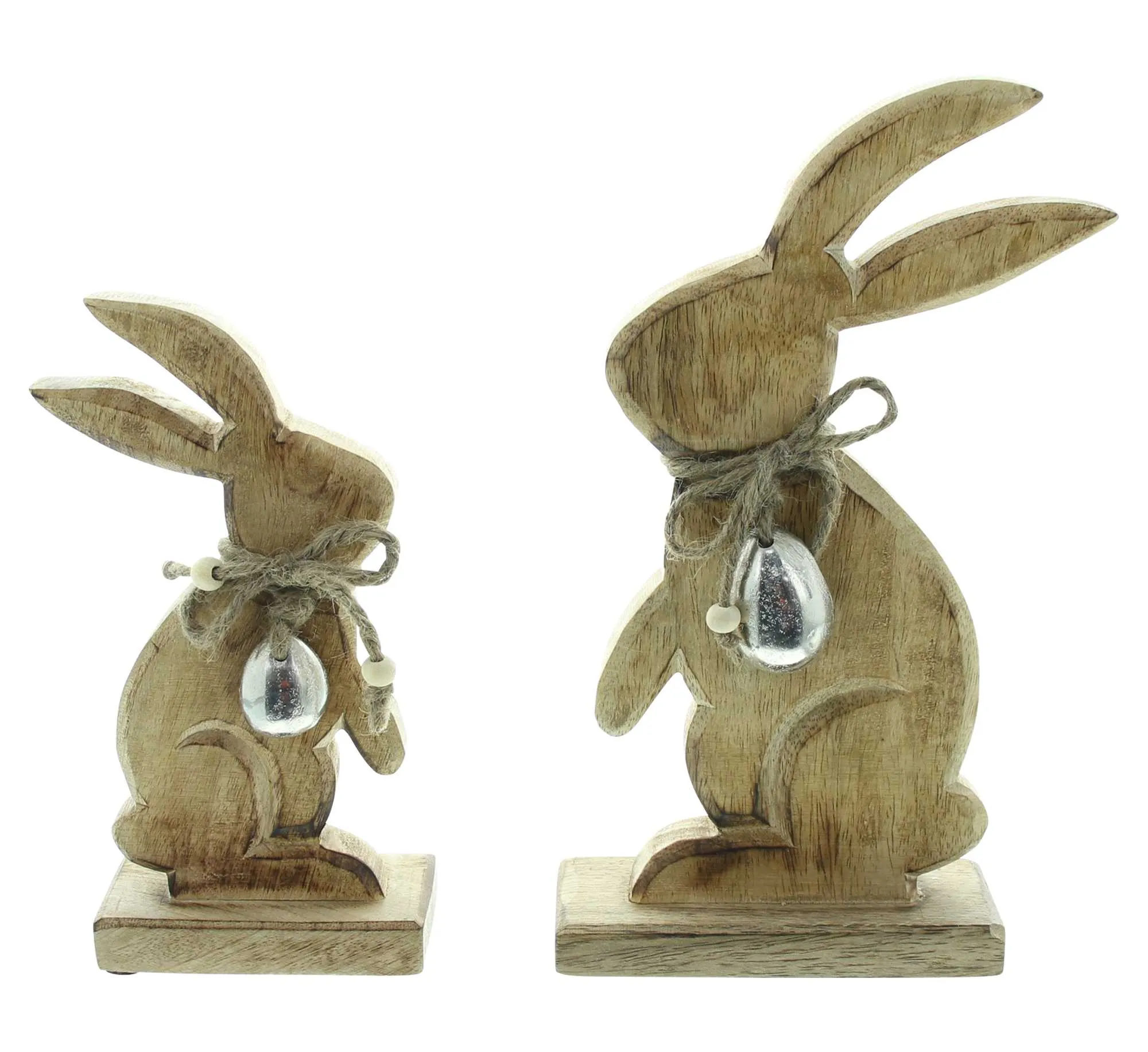 Holzdeko "Osterhäschen", 2er Set  im Frank Flechtwaren Online Shop für Hasen &amp; Co kaufen