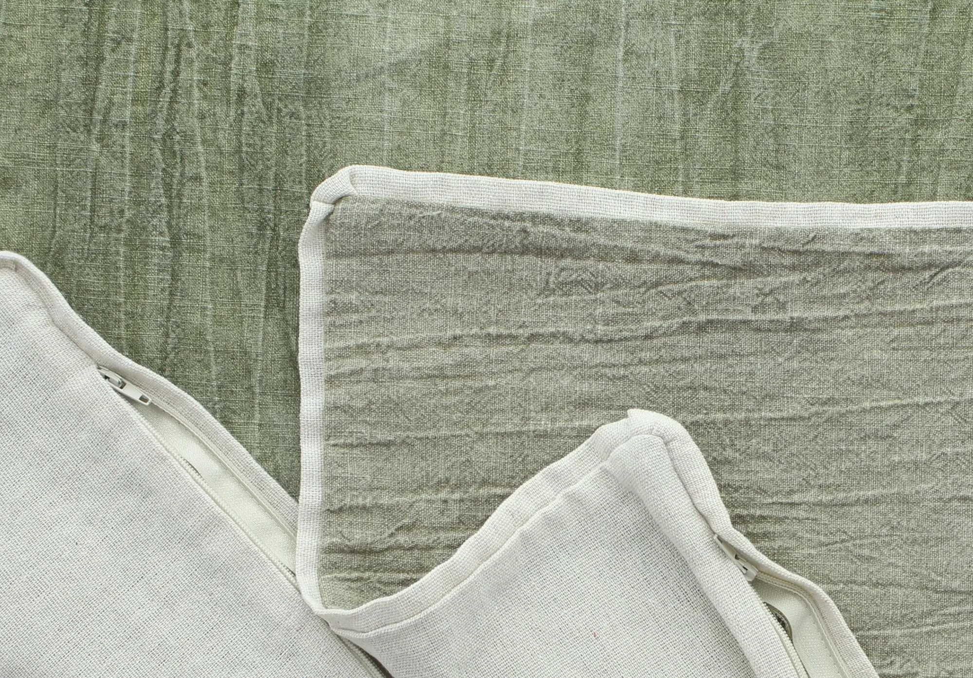 Kissenhülle "Grün &amp; Grau", 2er Set  im Frank Flechtwaren Online Shop für Kissenhüllen kaufen