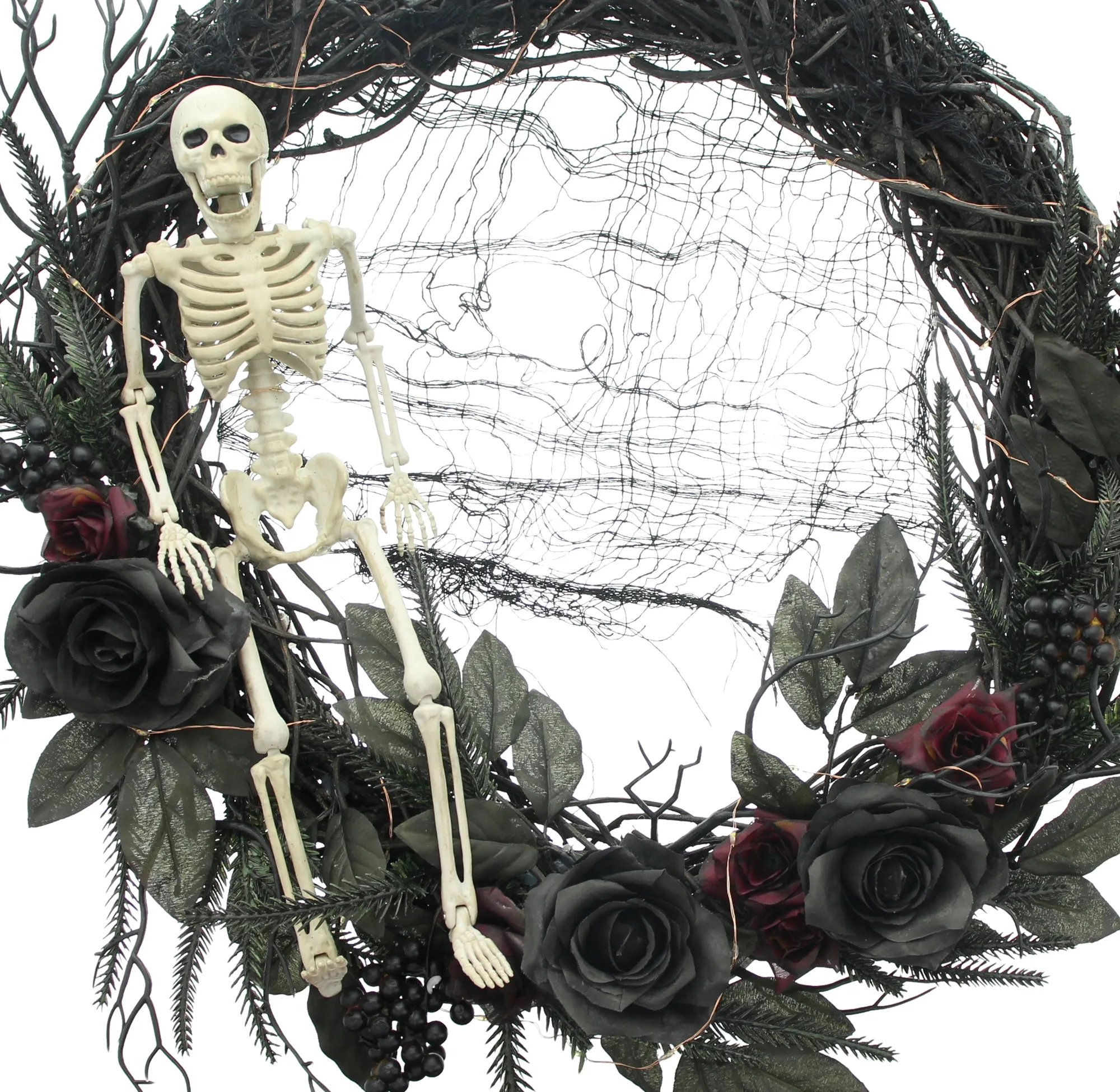LED-Kranz "Light in the Dark"  im Frank Flechtwaren Online Shop für Halloween kaufen