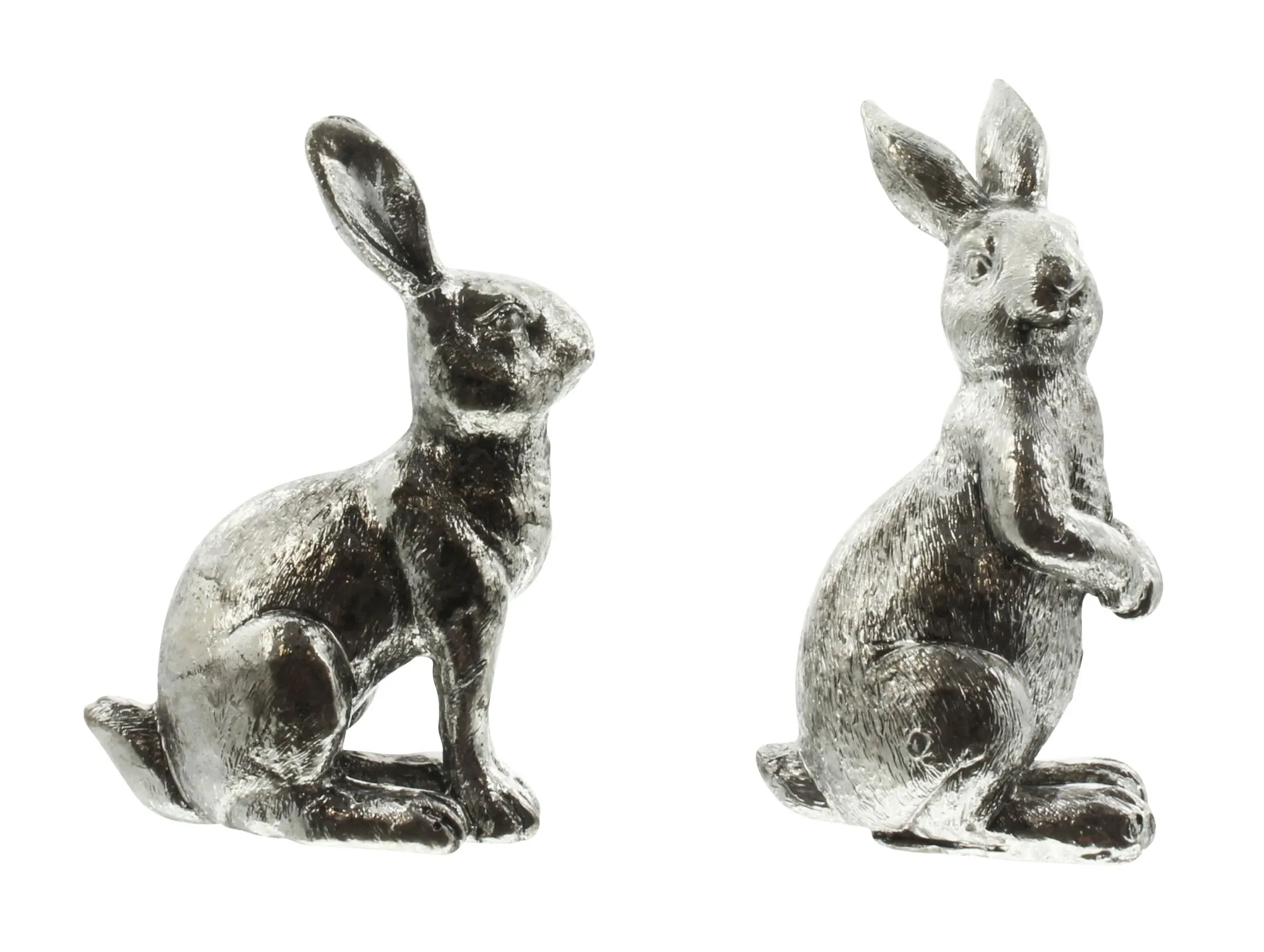Osterhase "Silberglanz", 2er Set  im Frank Flechtwaren Online Shop für Hasen &amp; Co kaufen