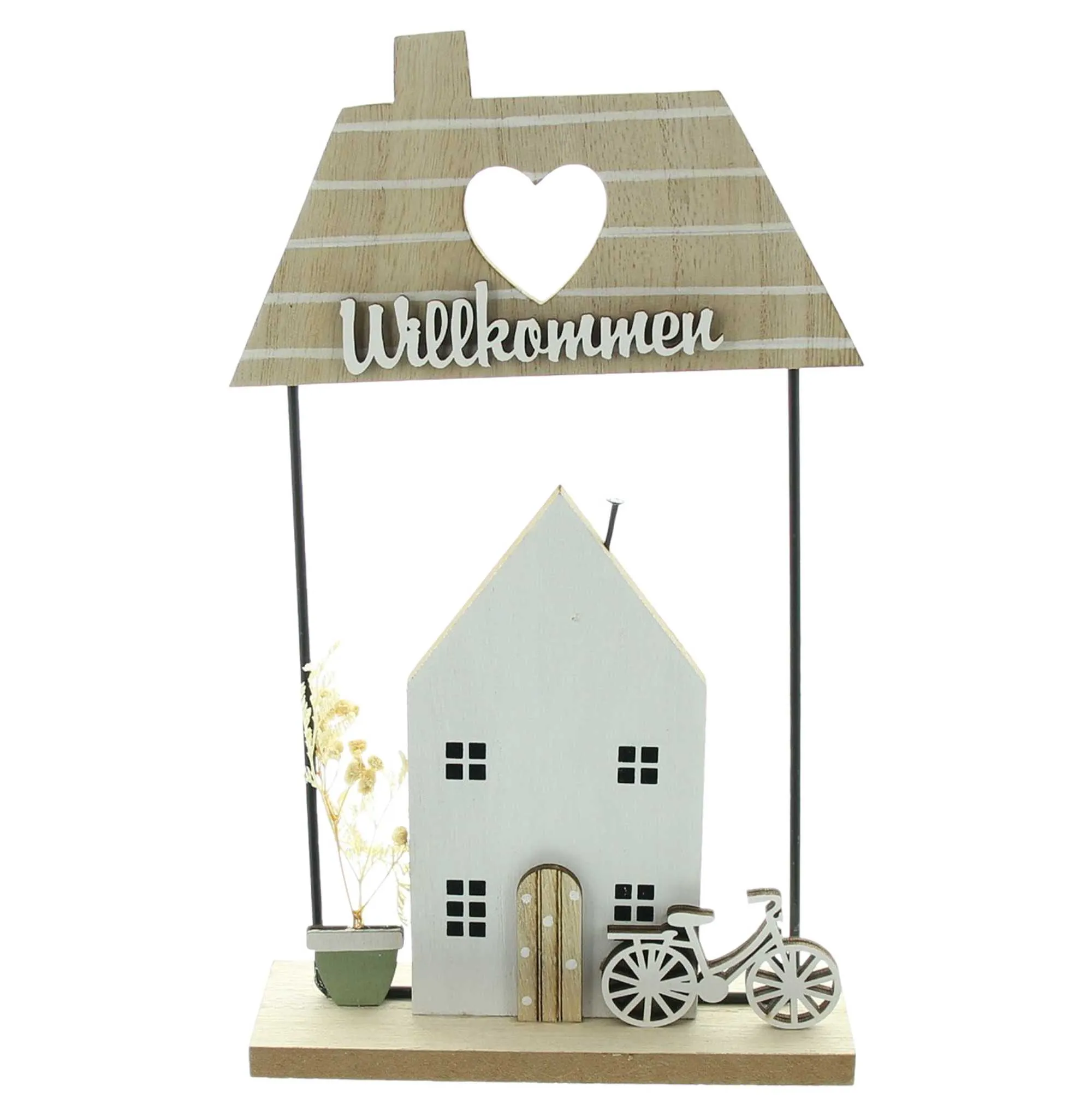 Dekohaus "Willkommen"  im Frank Flechtwaren Online Shop für Aus dem Häuschen kaufen