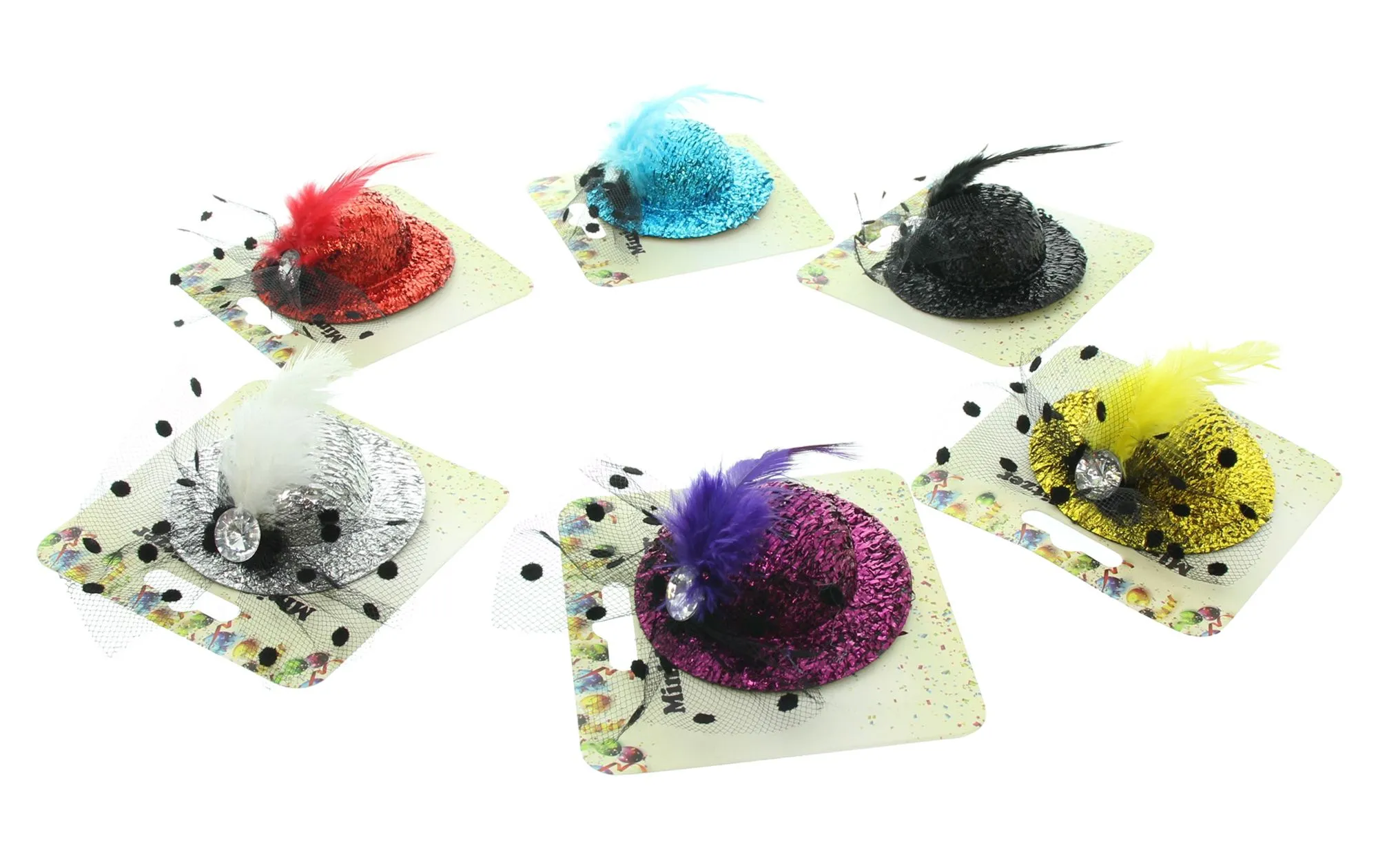 Party-Hut "Glitzer" mit Feder, 4er Set  im Frank Flechtwaren Online Shop für Exklusiv Online - Deko kaufen
