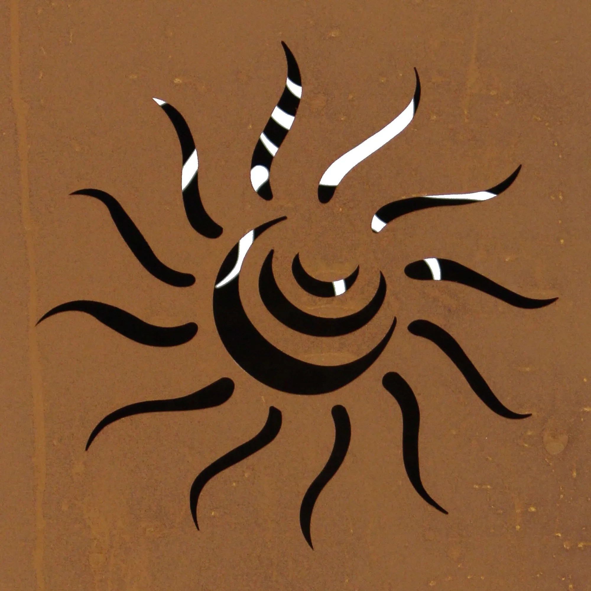 Säule "Sonne", 2tlg.  im Frank Flechtwaren Online Shop für Rostdeko für Ihren Garten kaufen