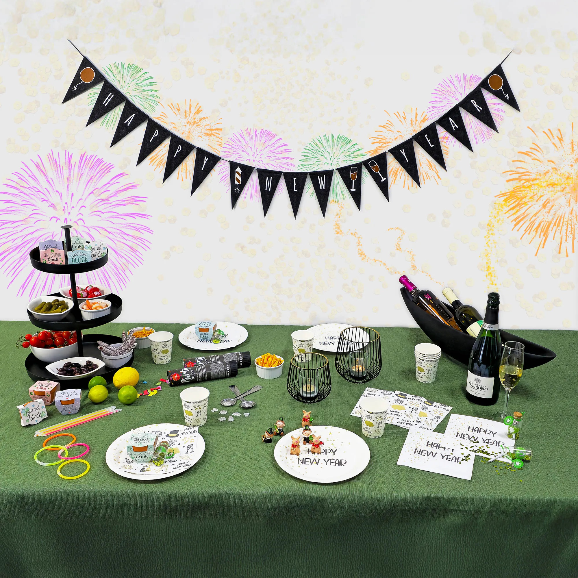 Servietten "Silvester", 40er Set  im Frank Flechtwaren Online Shop für Servietten kaufen