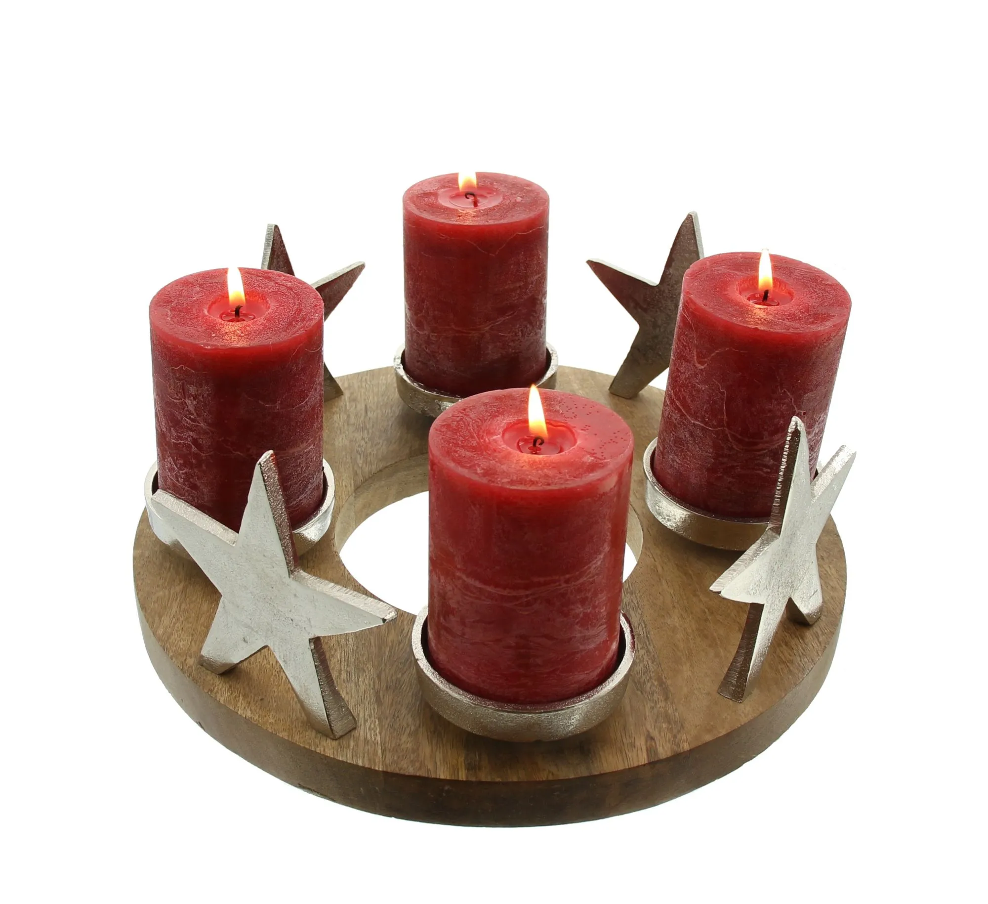 Adventskranz "Silbersterne"  im Frank Flechtwaren Online Shop für Adventskränze kaufen
