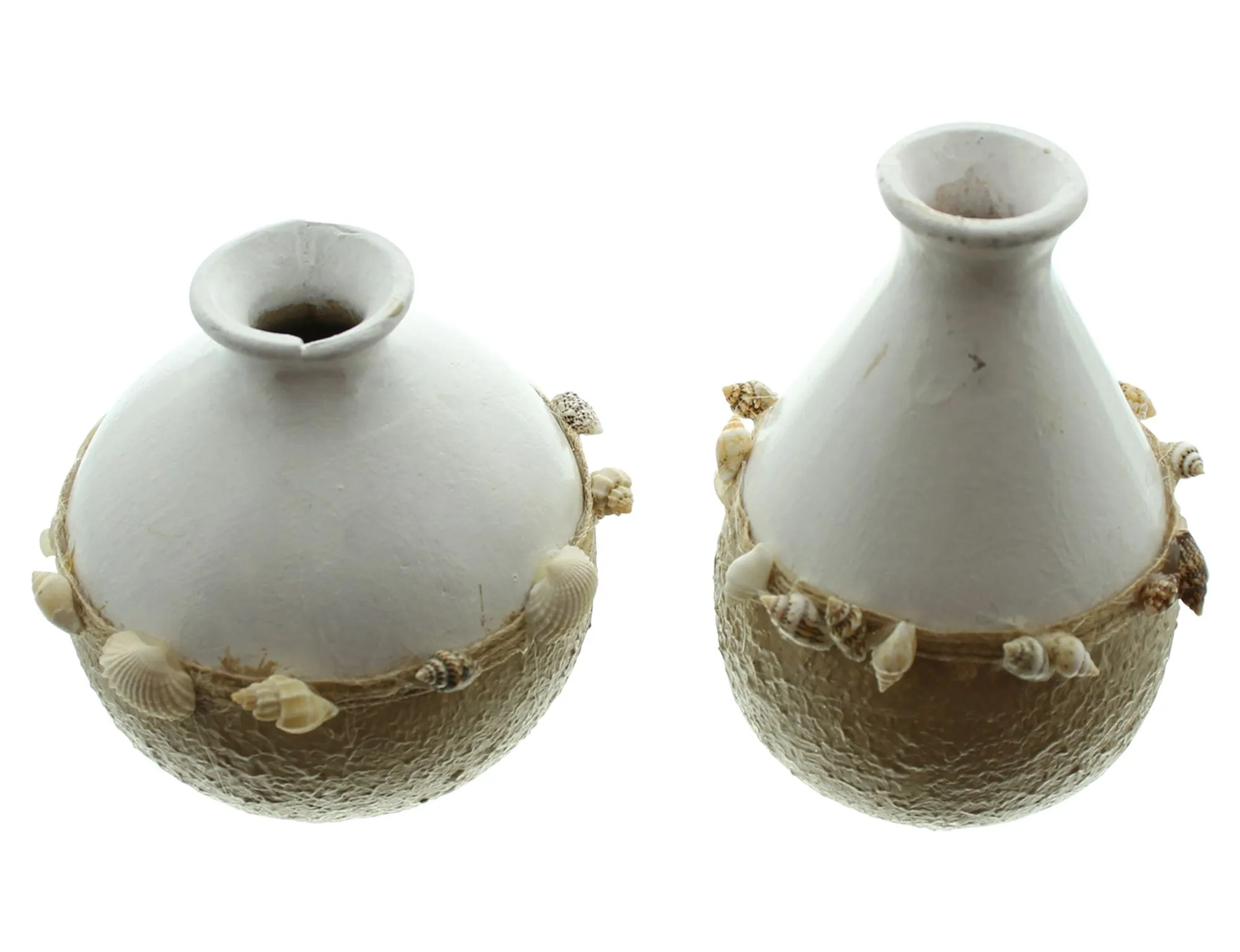 Dekovase "Muscheln", 2er Set  im Frank Flechtwaren Online Shop für Ibiza-Vibes kaufen