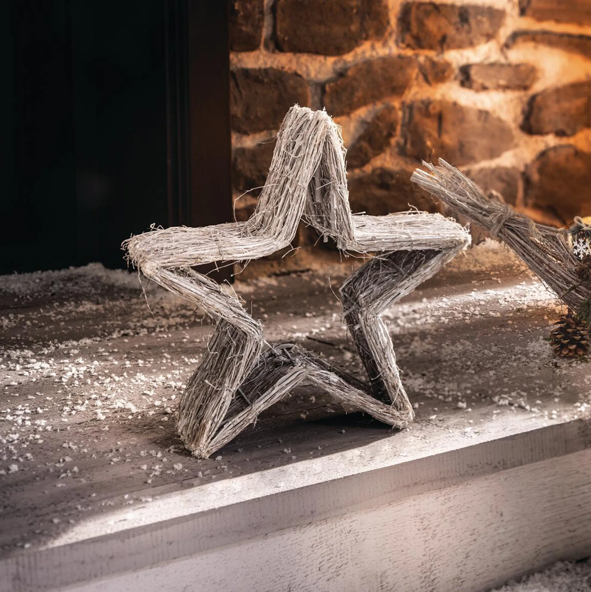 Flechtstern "Shabby White"  im Frank Flechtwaren Online Shop kaufen