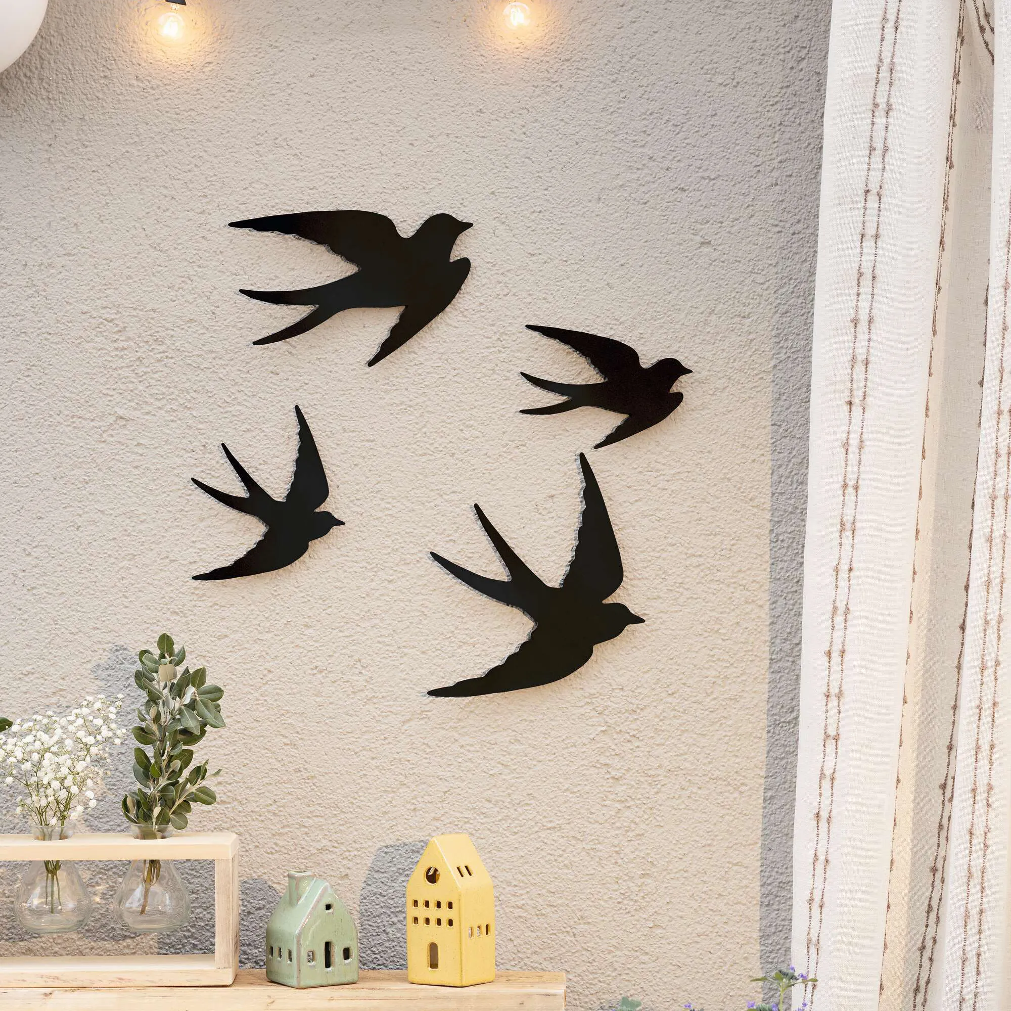 Wandhänger "Vögel", 4er Set  im Frank Flechtwaren Online Shop kaufen