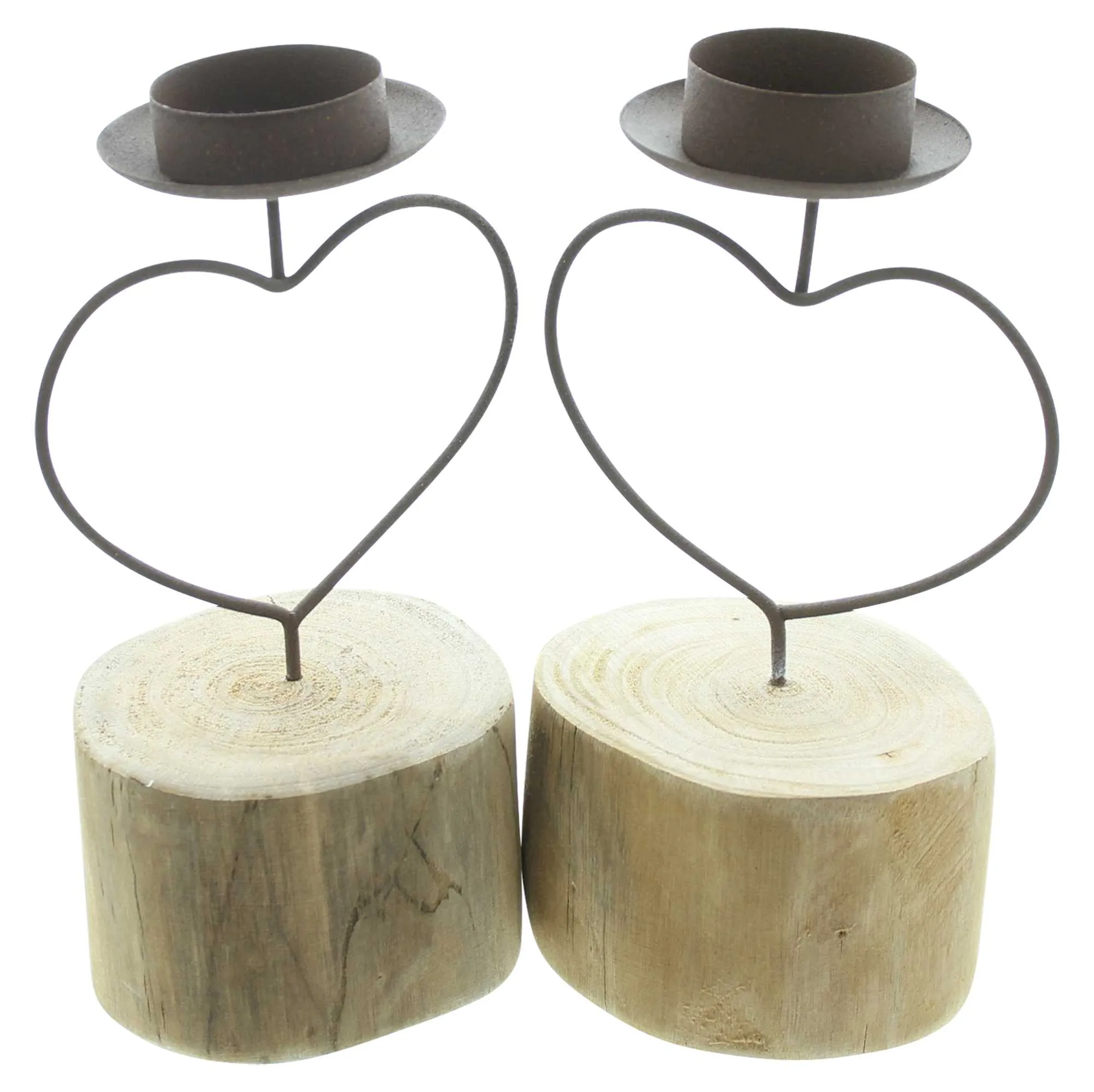 Teelichthalter "Rostherz", 2er Set  im Frank Flechtwaren Online Shop für Chalet kaufen