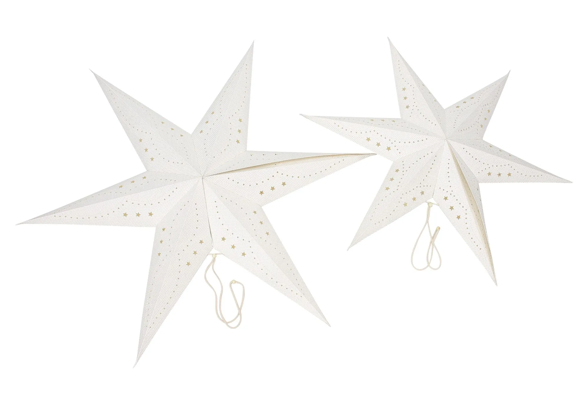 Deko-Stern "White &amp; Silver", 2er Set  im Frank Flechtwaren Online Shop für Dekohänger  kaufen