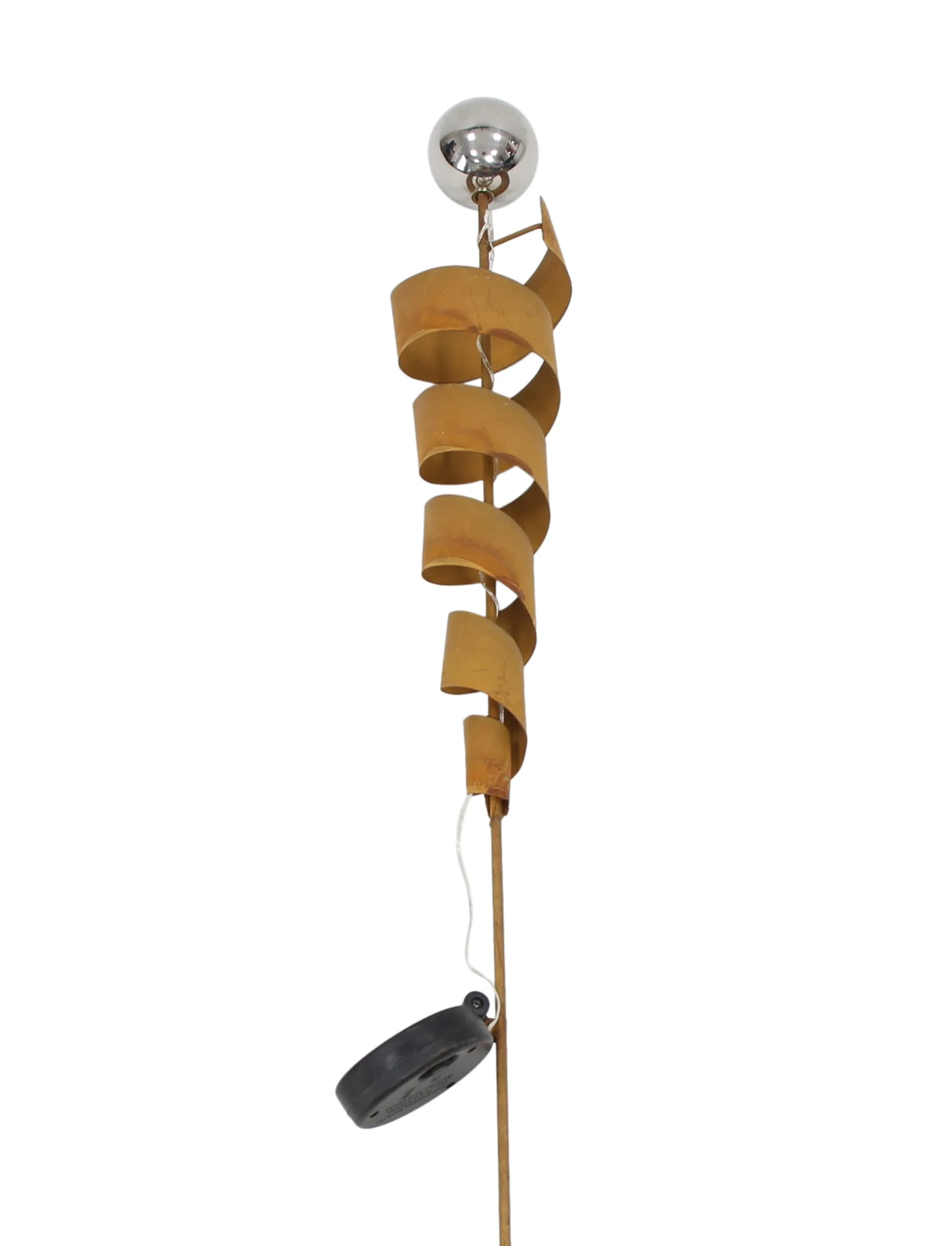Solarstecker "Spirale"  im Frank Flechtwaren Online Shop für Rostdeko für Ihren Garten kaufen