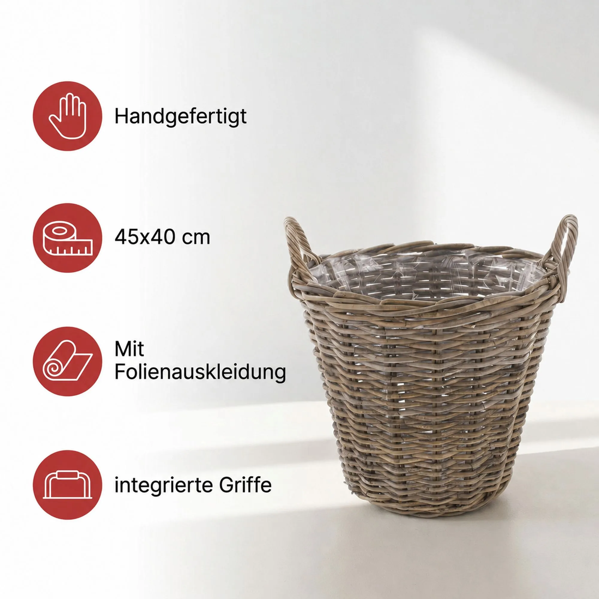 Pflanzkorb "Rattan", maxi  im Frank Flechtwaren Online Shop für Pflanzkörbe kaufen