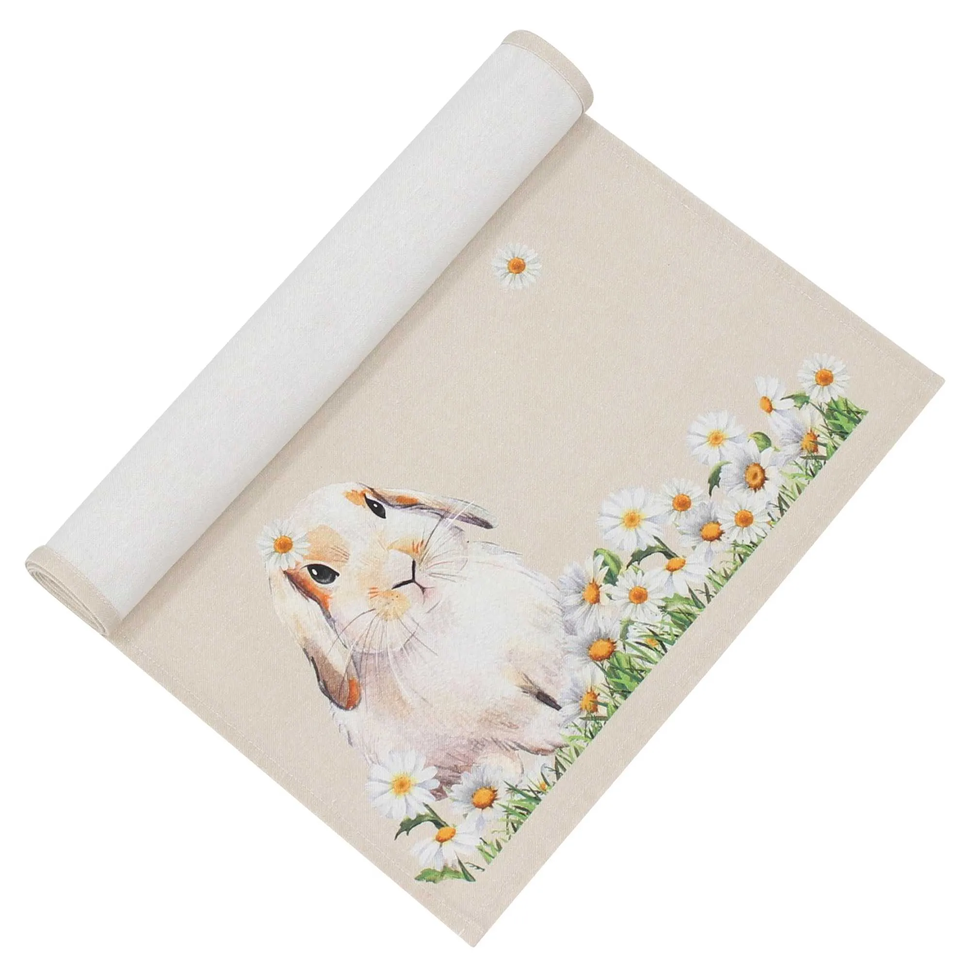 Tischläufer "Blumenhase"  im Frank Flechtwaren Online Shop für Österliche Tischwäsche kaufen