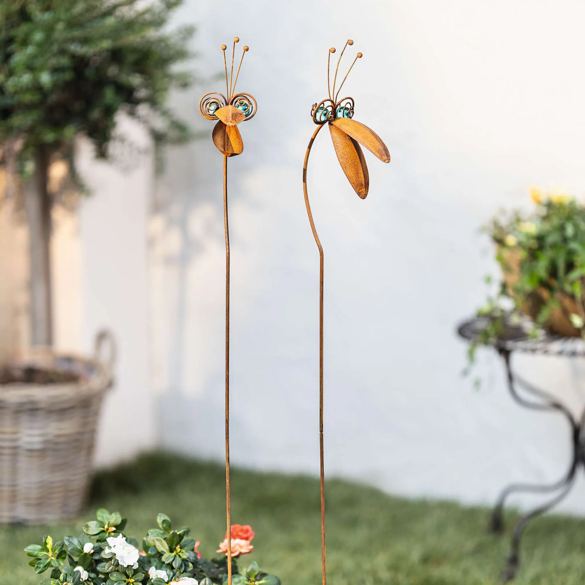Gartenstecker "Vogelplausch", 2er Set  im Frank Flechtwaren Online Shop kaufen