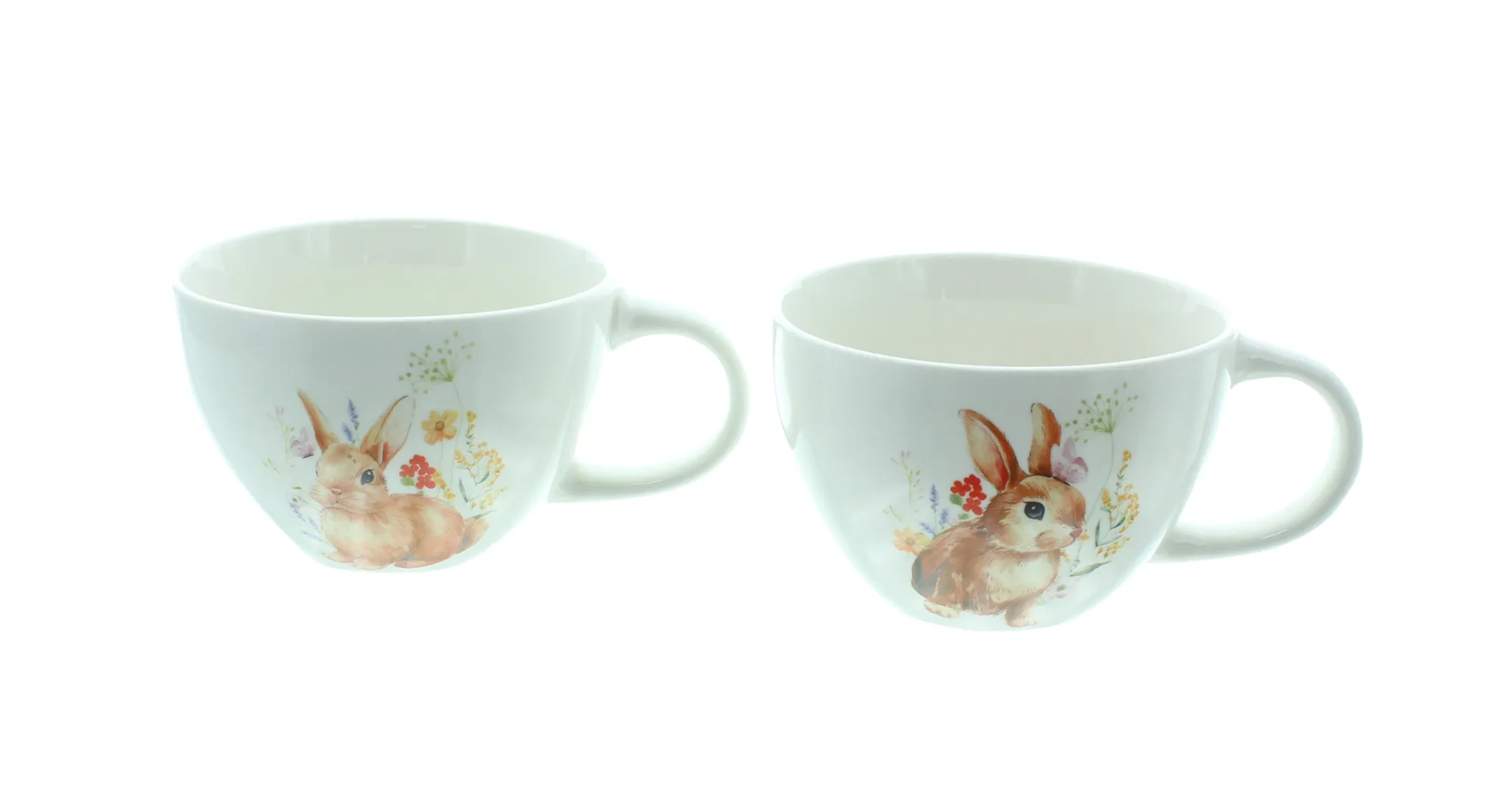 Jumbotasse "Blumenhäschen", 2er Set  im Frank Flechtwaren Online Shop für Landhaus-Flair kaufen