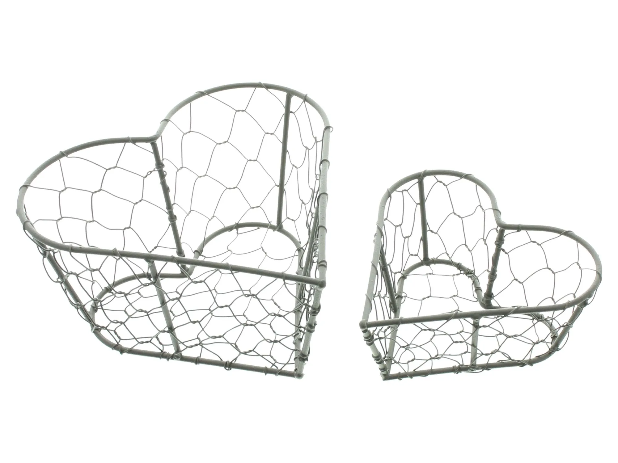 Drahtkörbchen "Herz", 2er Set  im Frank Flechtwaren Online Shop für Landhaus-Flair kaufen