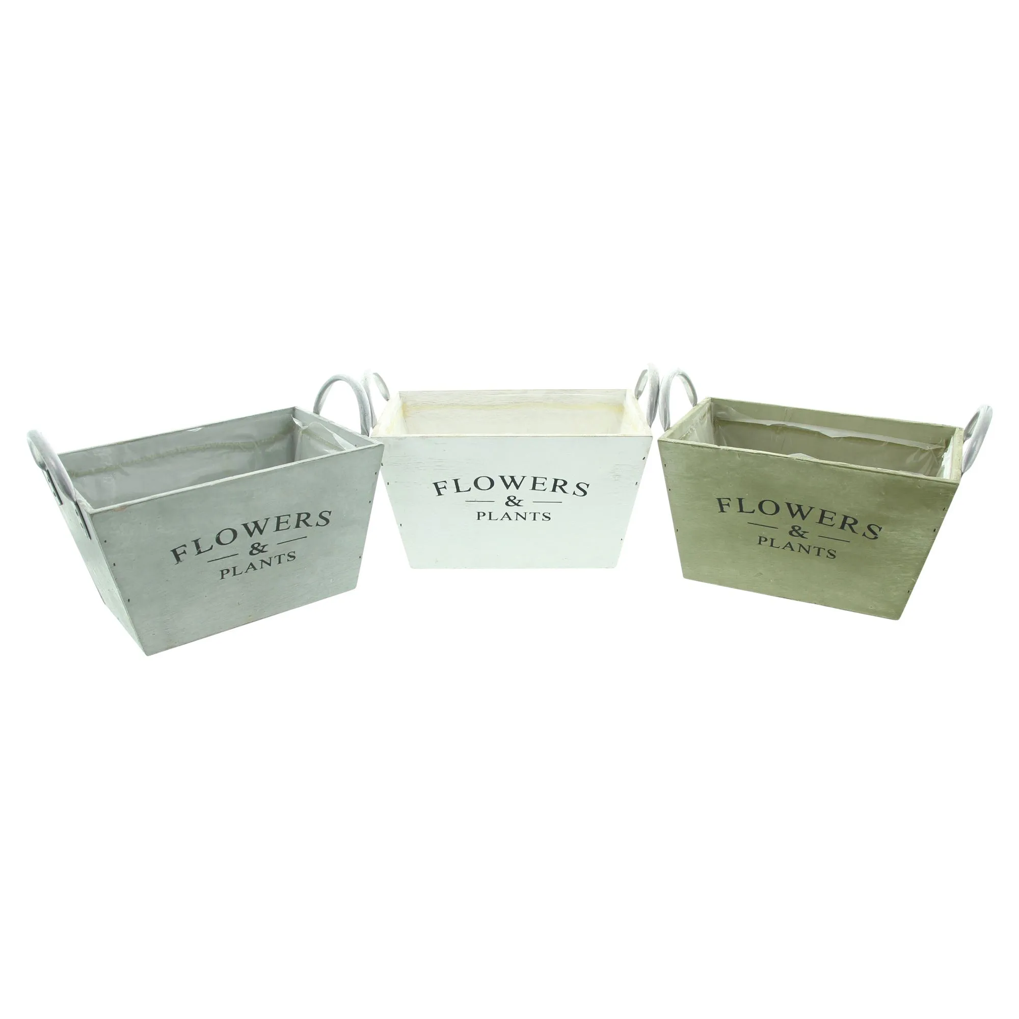 Pflanzer "Flowers &amp; Plants", 3er Set  im Frank Flechtwaren Online Shop für Pflanztöpfe kaufen
