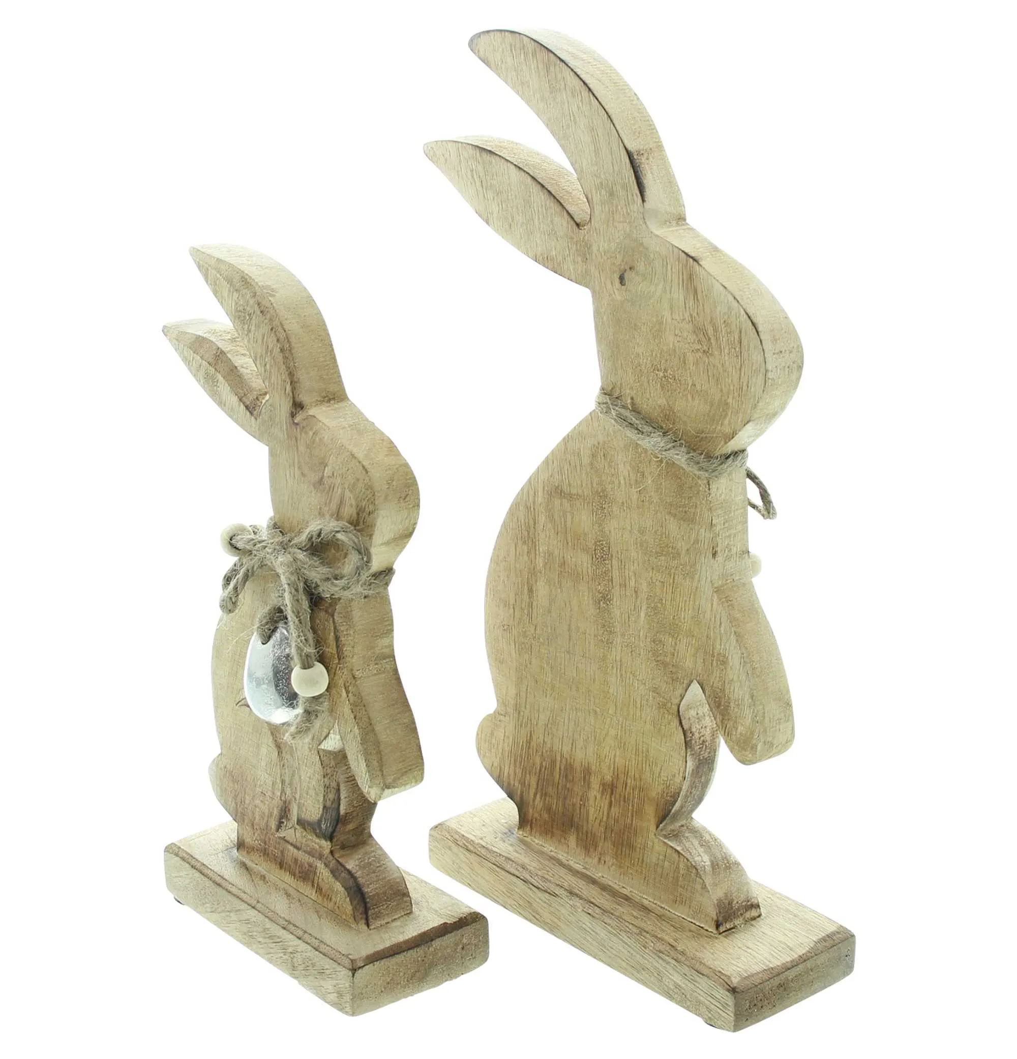 Holzdeko "Osterhäschen", 2er Set  im Frank Flechtwaren Online Shop für Hasen &amp; Co kaufen