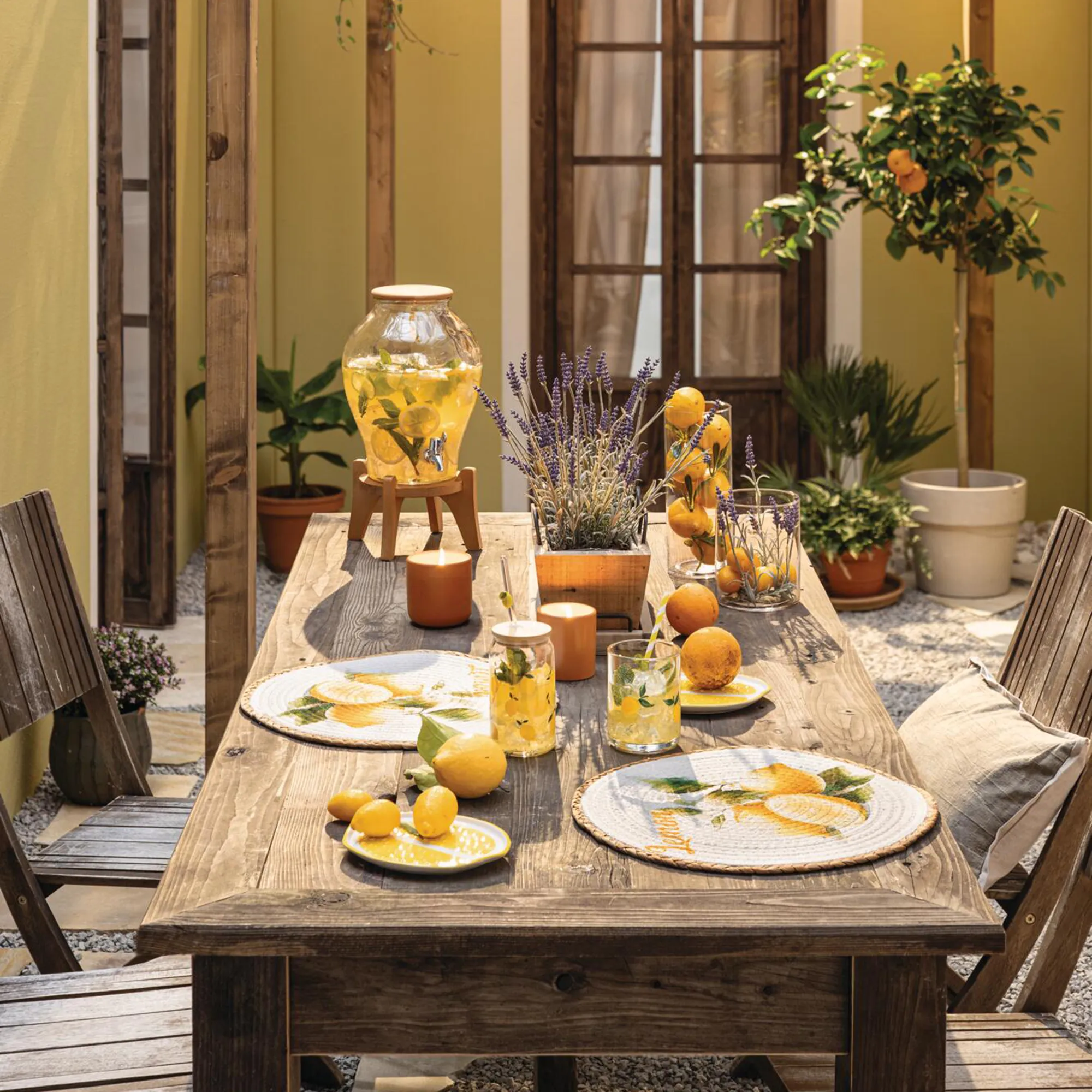 Teller "Summer Feeling", 2er Set  im Frank Flechtwaren Online Shop für Lemon Sorbet kaufen