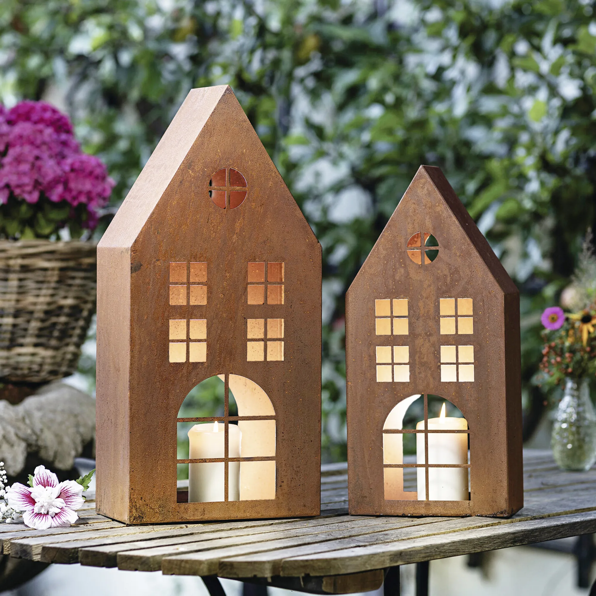 Haus "Rost", 2er Set  im Frank Flechtwaren Online Shop für Aus dem Häuschen kaufen