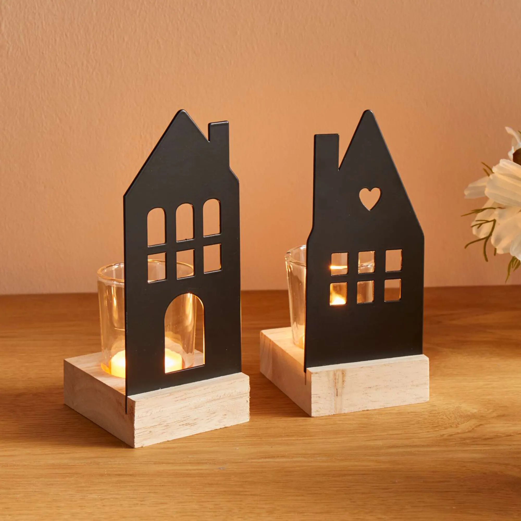 Windlicht "Haus", 2er Set  im Frank Flechtwaren Online Shop für Windlichter kaufen