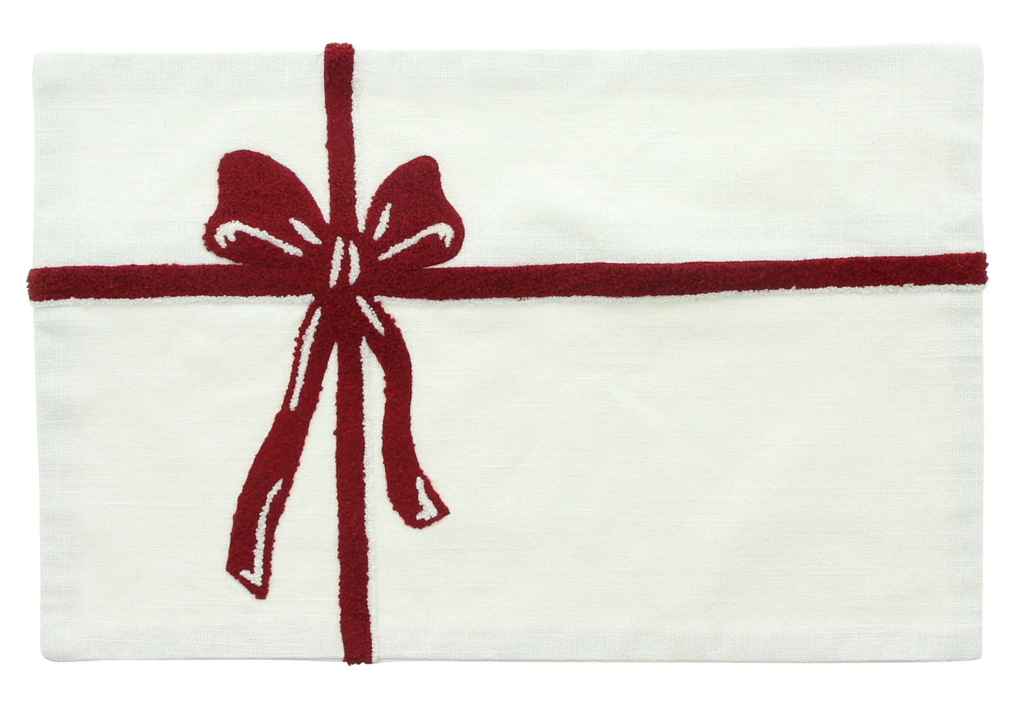 Kissenhülle "Rote Schleife"  im Frank Flechtwaren Online Shop für Weihnachtliche Kissen &amp; Kissenhüllen kaufen