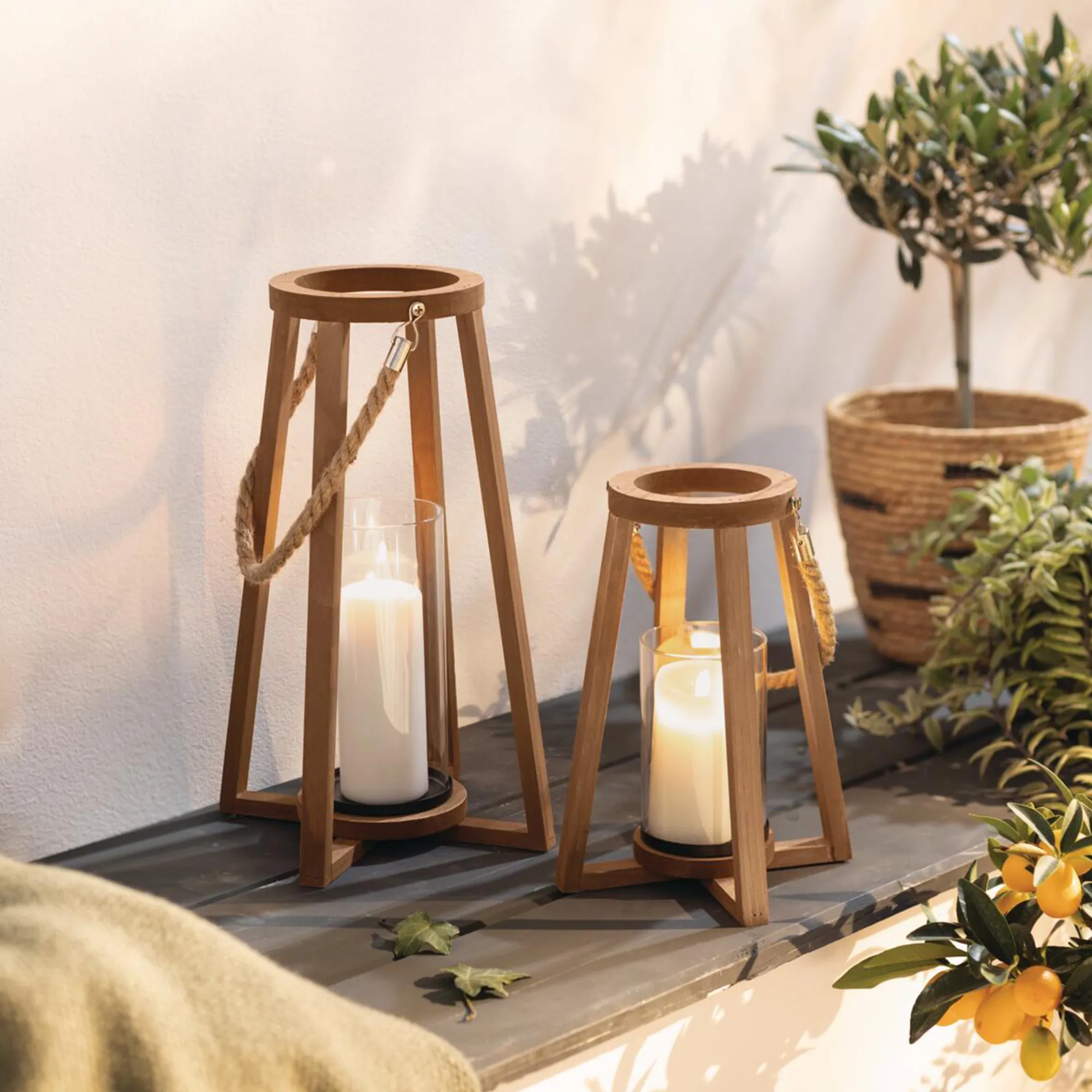 Laterne "Conical", 2er Set  im Frank Flechtwaren Online Shop für Laternen kaufen