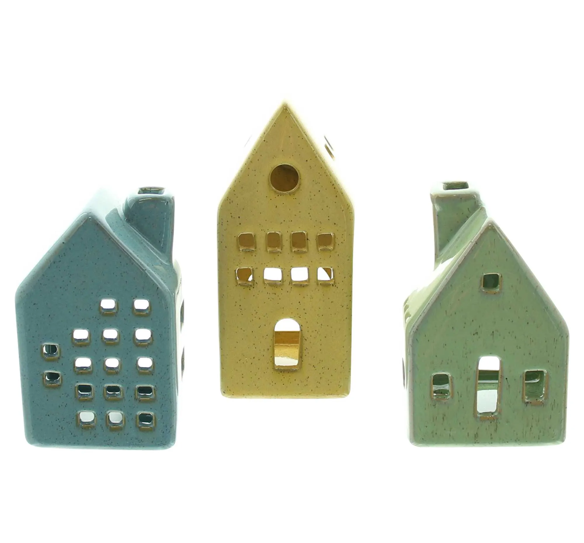 Teelichthalter "Häuser", 3er Set  im Frank Flechtwaren Online Shop für Pastelltöne kaufen