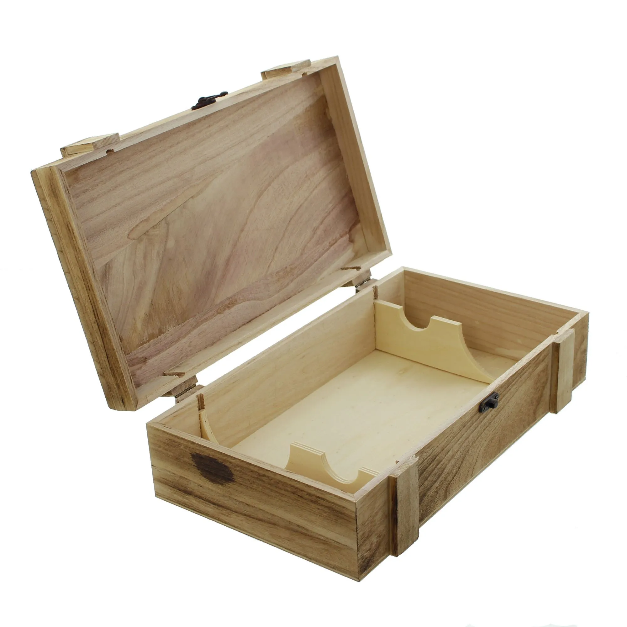 Holztruhe "Rustikal", für 2 Flaschen  im Frank Flechtwaren Online Shop für Weinliebhaber kaufen
