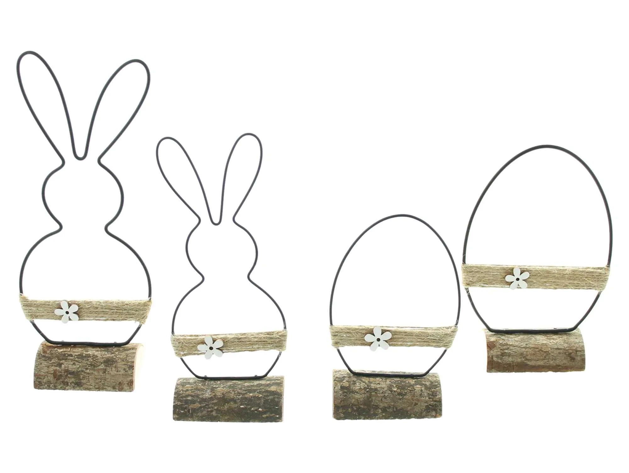 Osterdeko "Modern", 4er Set  im Frank Flechtwaren Online Shop für Hasen &amp; Co kaufen