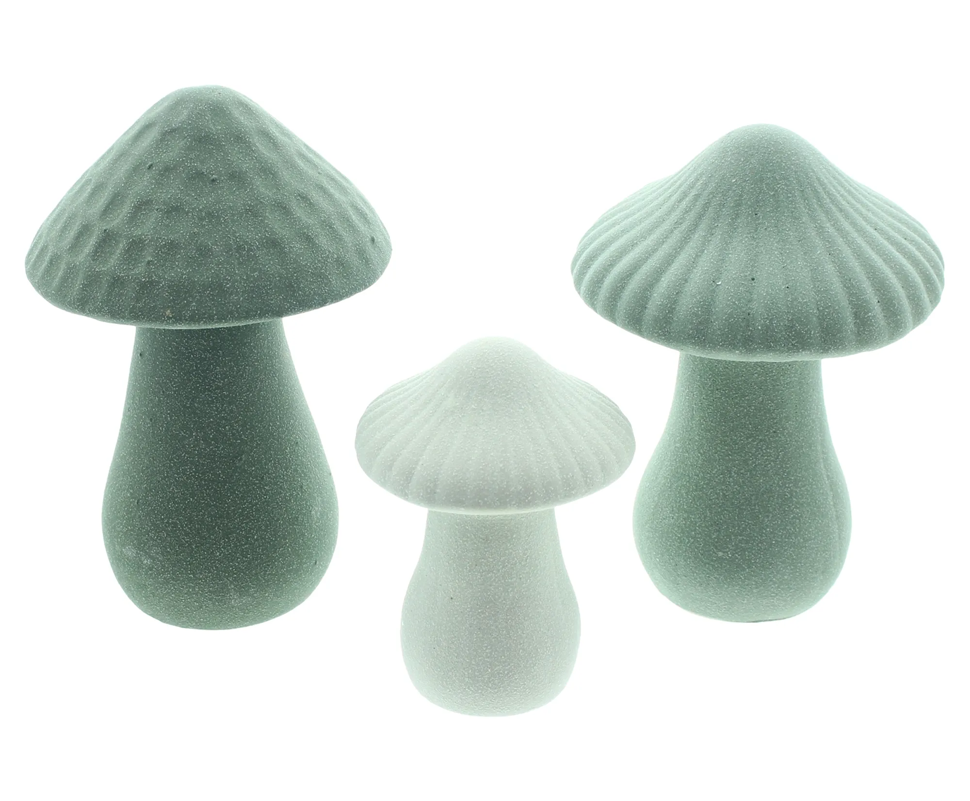 Pilz "Grün", 3er Set  im Frank Flechtwaren Online Shop für Dekopilze kaufen