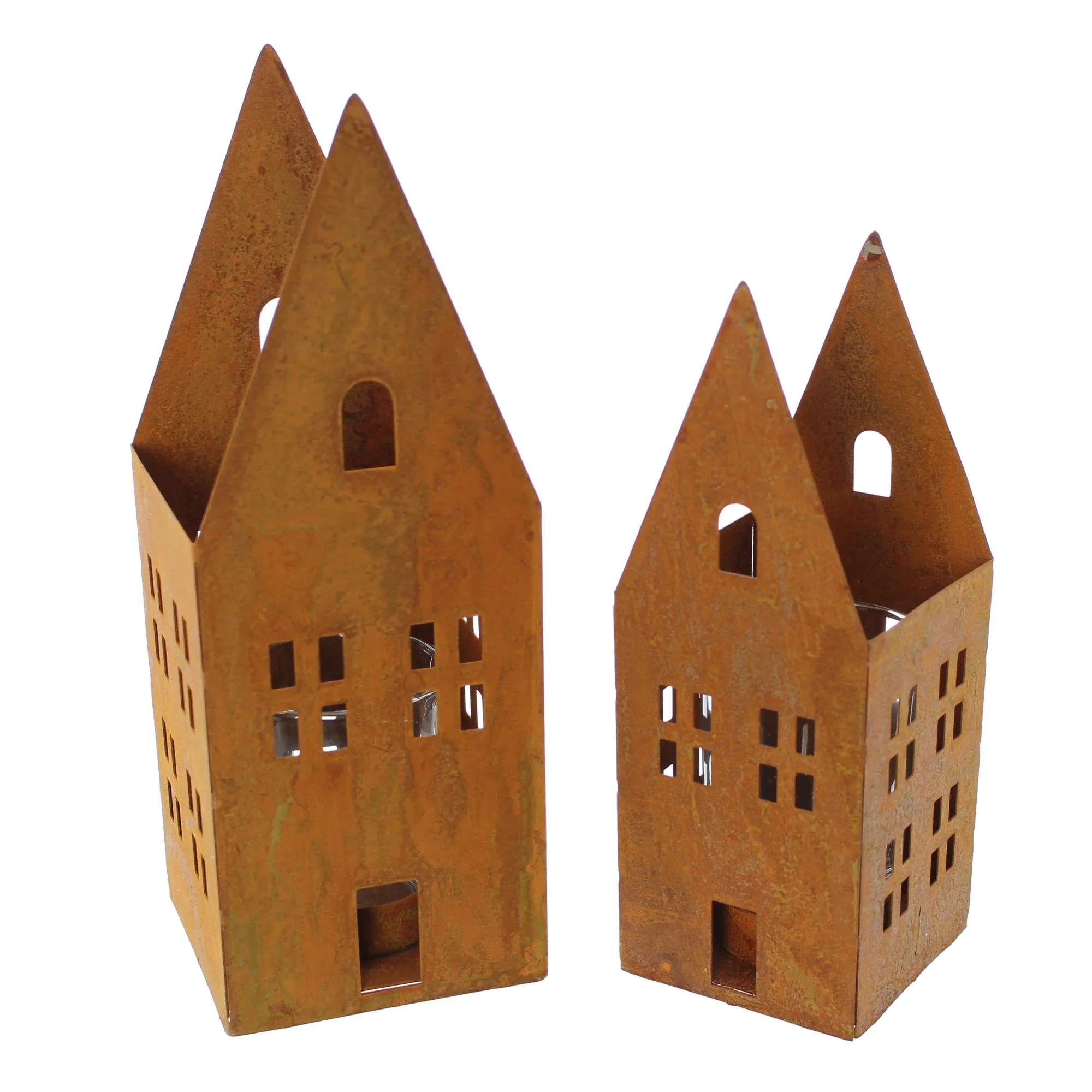 Windlicht "Rostoptik", 2er Set  im Frank Flechtwaren Online Shop für Windlichter kaufen