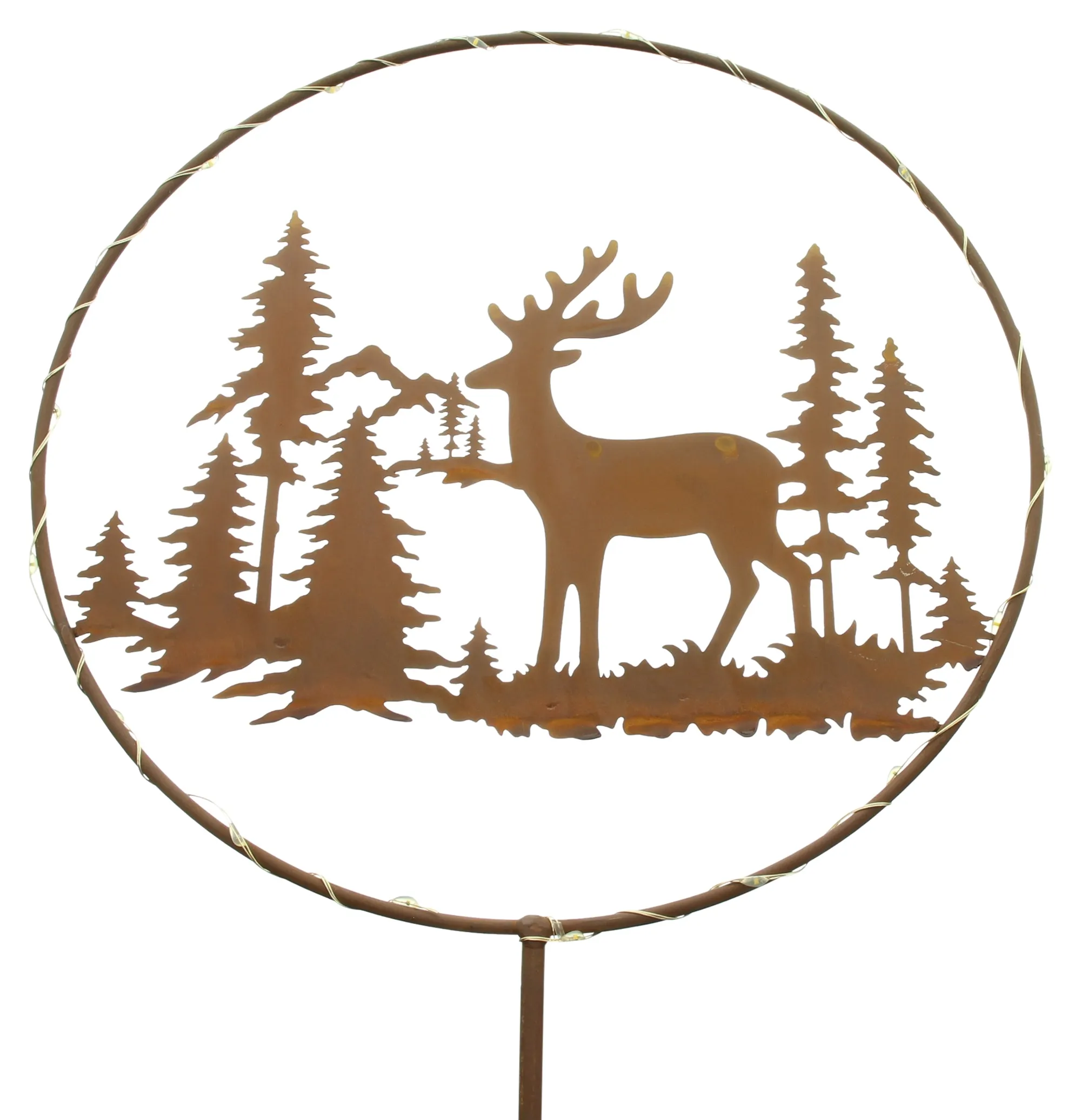 LED-Stecker "Rentier im Wald"  im Frank Flechtwaren Online Shop für Weihnachtliche LED-Deko kaufen