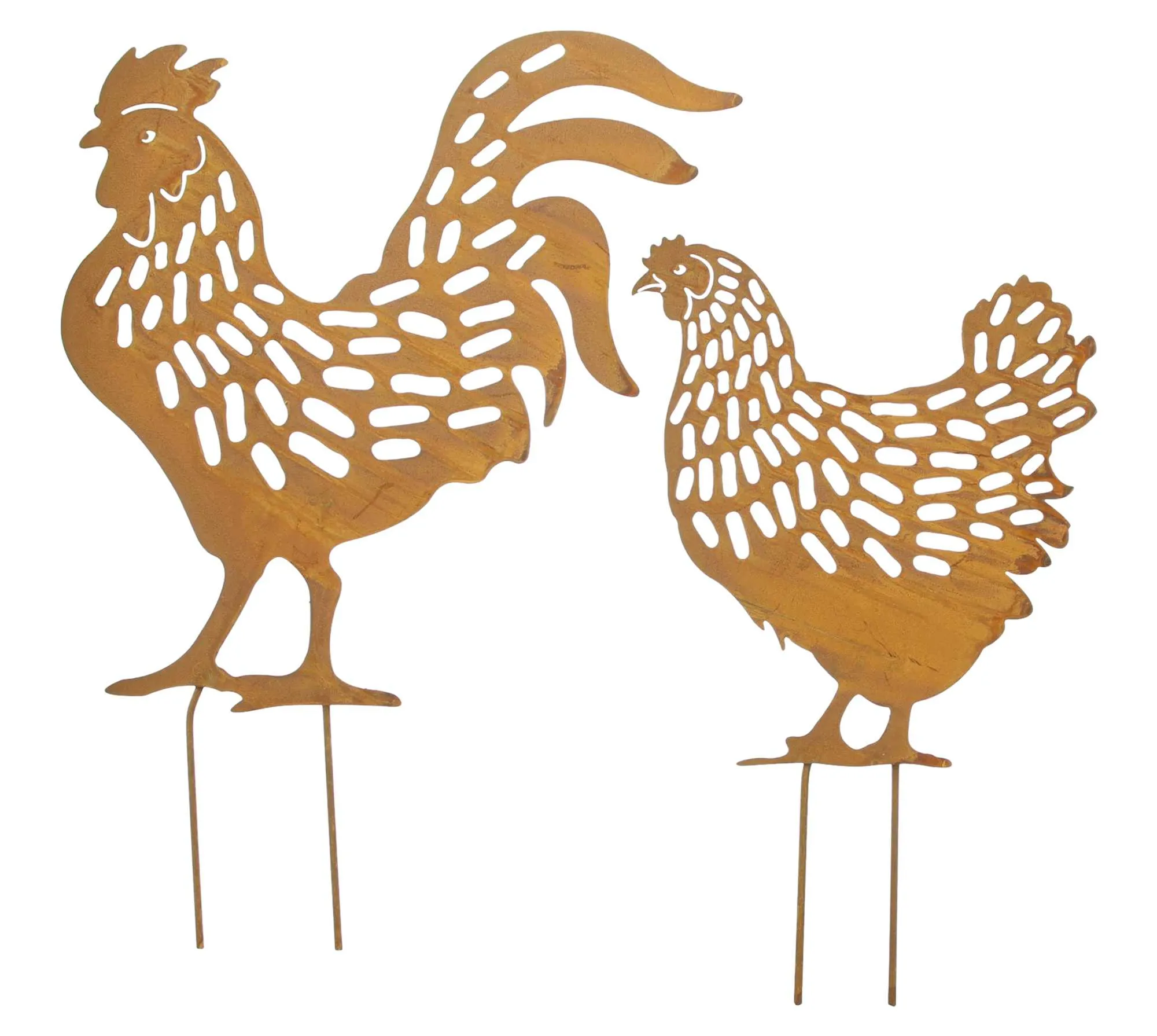 Gartenstecker "Hahn &amp; Huhn", 2er Set  im Frank Flechtwaren Online Shop für Österliche Gartenstecker kaufen