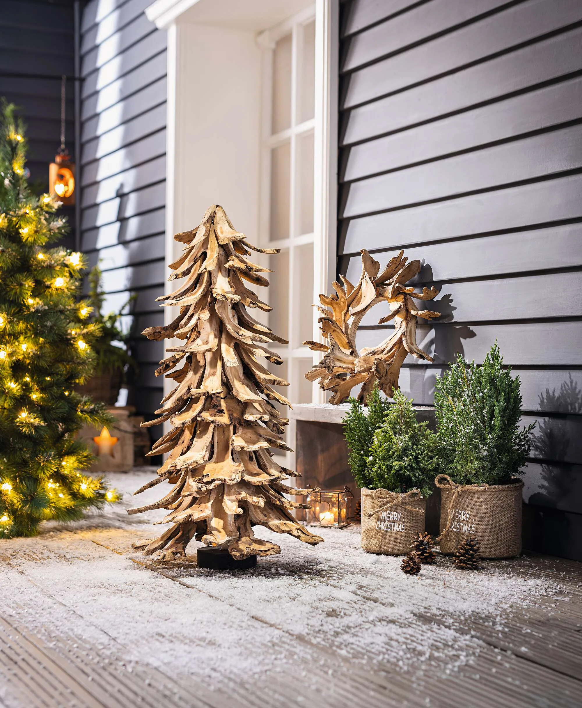 Dekokranz "Holzscheiben"  im Frank Flechtwaren Online Shop für Nordischer Winter kaufen